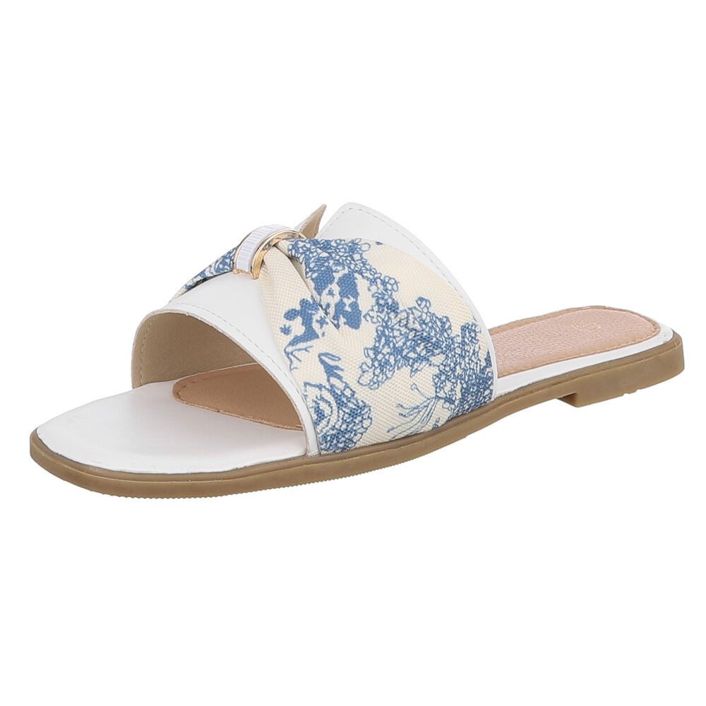 Ital-Design Stylische Damen Slipper mit Goldakzent für den Sommer Pantolett günstig online kaufen