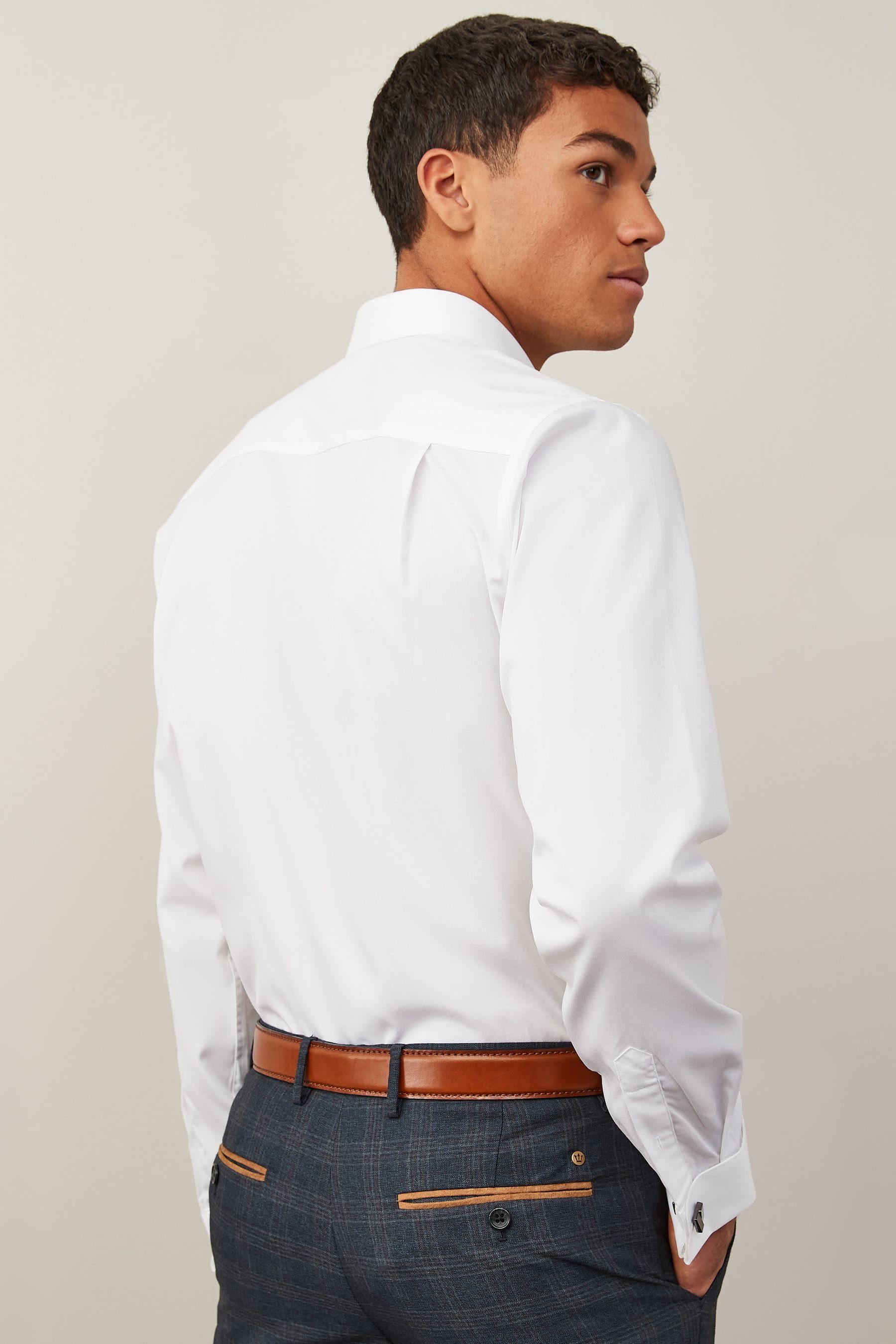 Next Businesshemd Pflegeleichtes Hemd Regular Fit, Doppelmanschette (1-tlg) günstig online kaufen