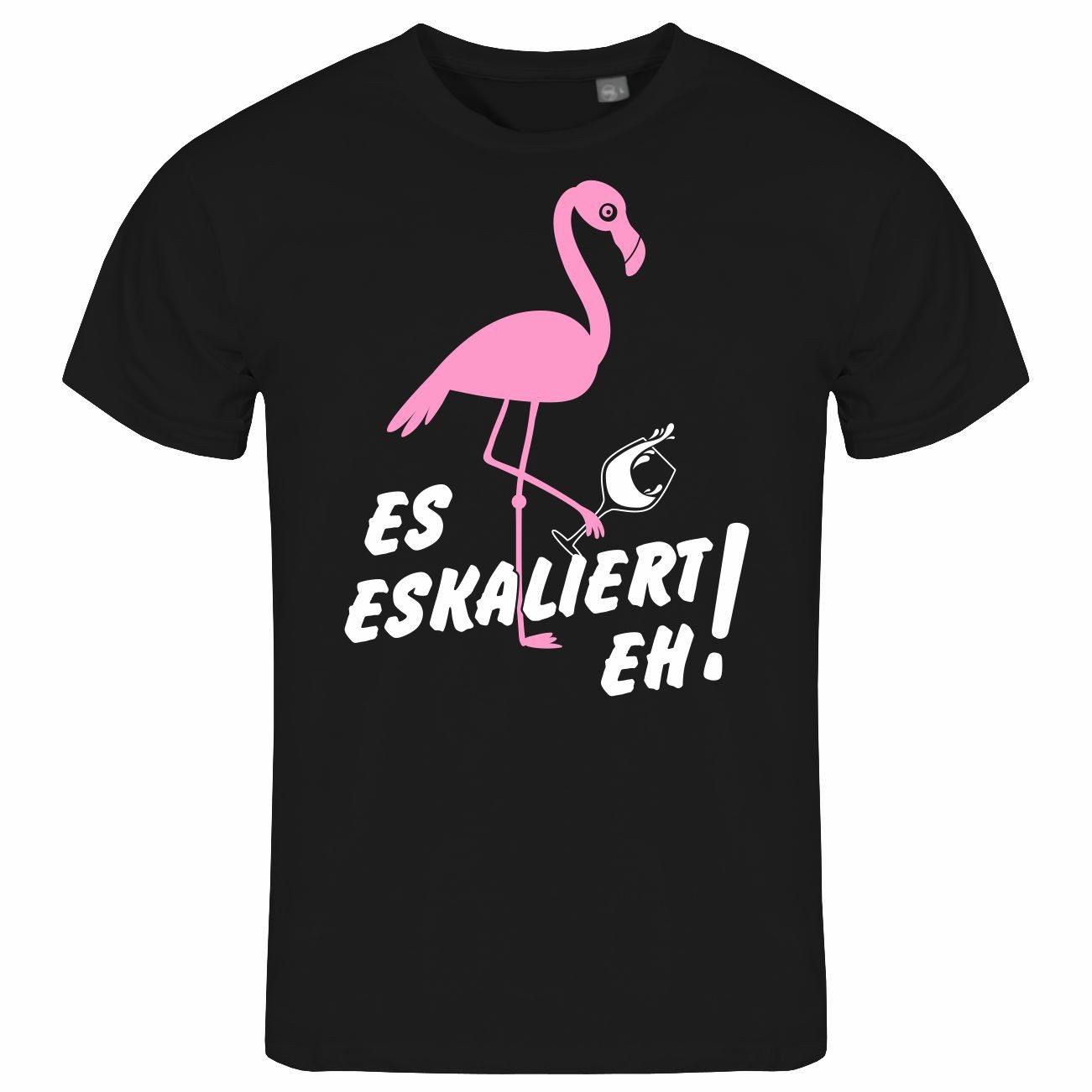 Print-Shirt Herren T-Shirt Es eskaliert eh Flamingo