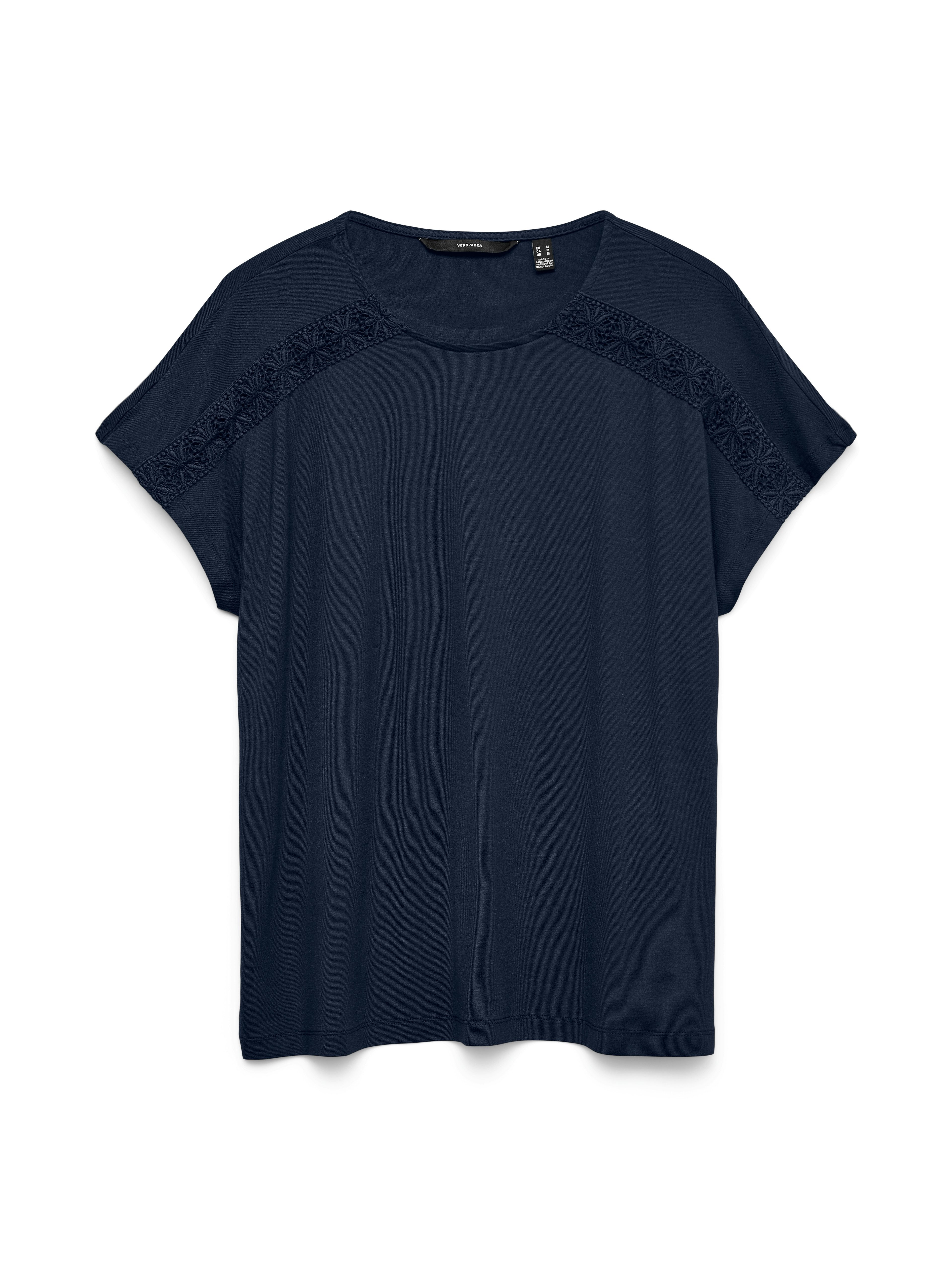 Vero Moda Kurzarmshirt VMGINA SS O-NECK TOP JRS GA Viskosemischung