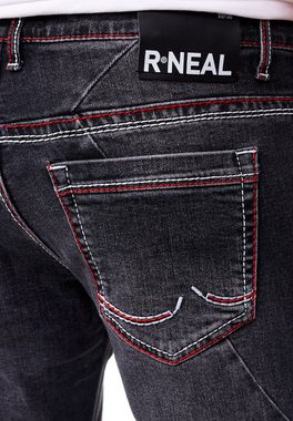 Rusty Neal Straight-Jeans ODAR Mit farblich abgesetzten Ziernähten