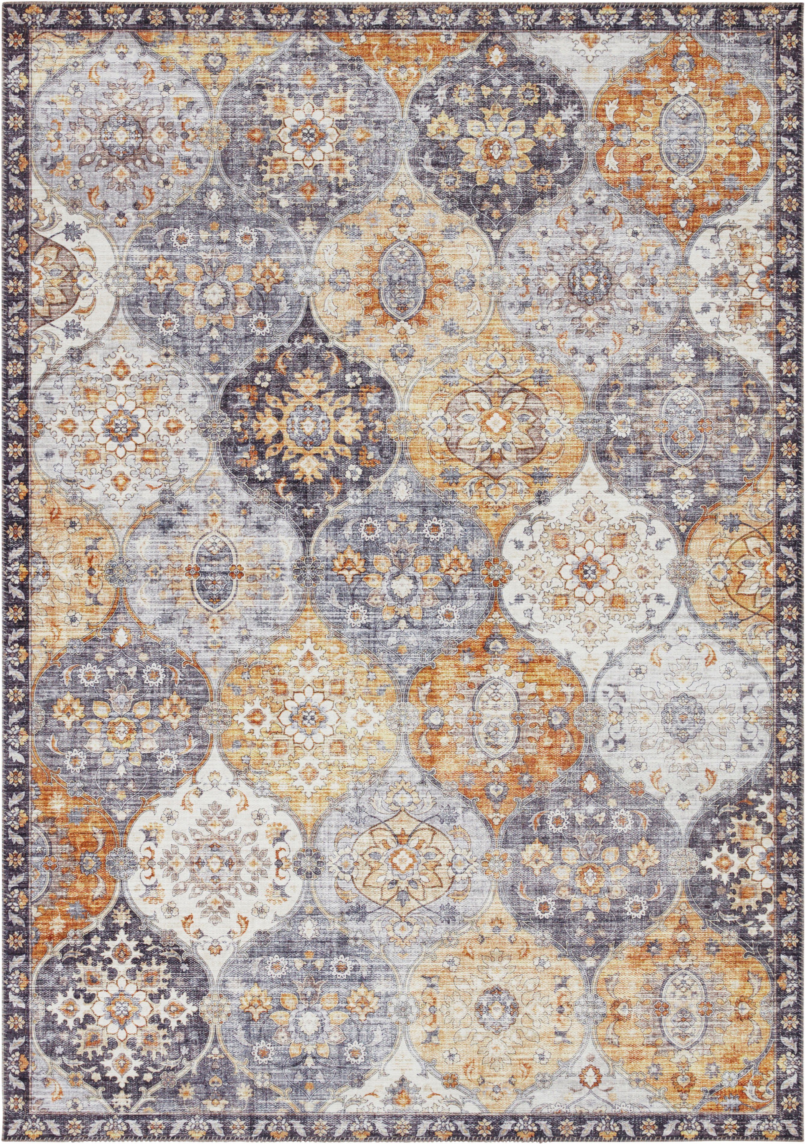 Teppich Kashmir Ghom, ELLE DECORATION, rechteckig, Höhe: 5 mm, Orientalisch, Orient, Kurzflor, Vintage, Wohnzimmer, Schlafzimmer