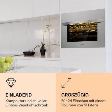 Klarstein Weinkühlschrank Vinsider 24 Built-In Uno, für 24 Standardflaschen á 0,75l,Wein Flaschenkühlschrank Weintemperierschrank Weinschrank Kühlschrank