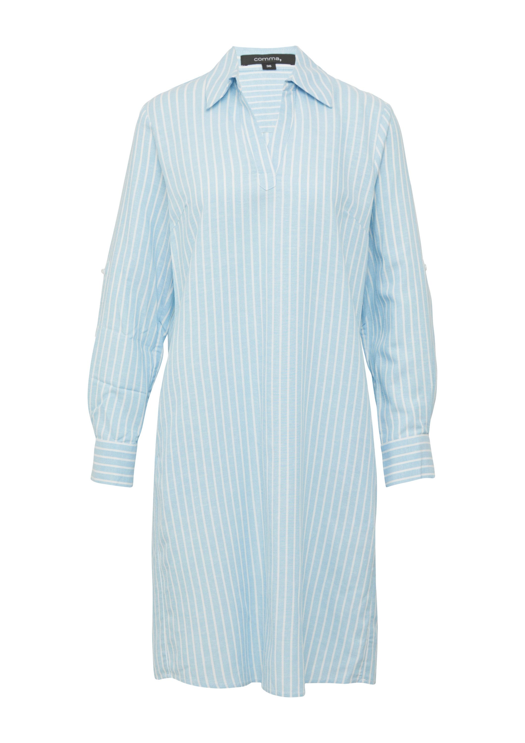 comma Minikleid Kleid Gestreiftes Hemdblusenkleid mit Eingrifftaschen günstig online kaufen