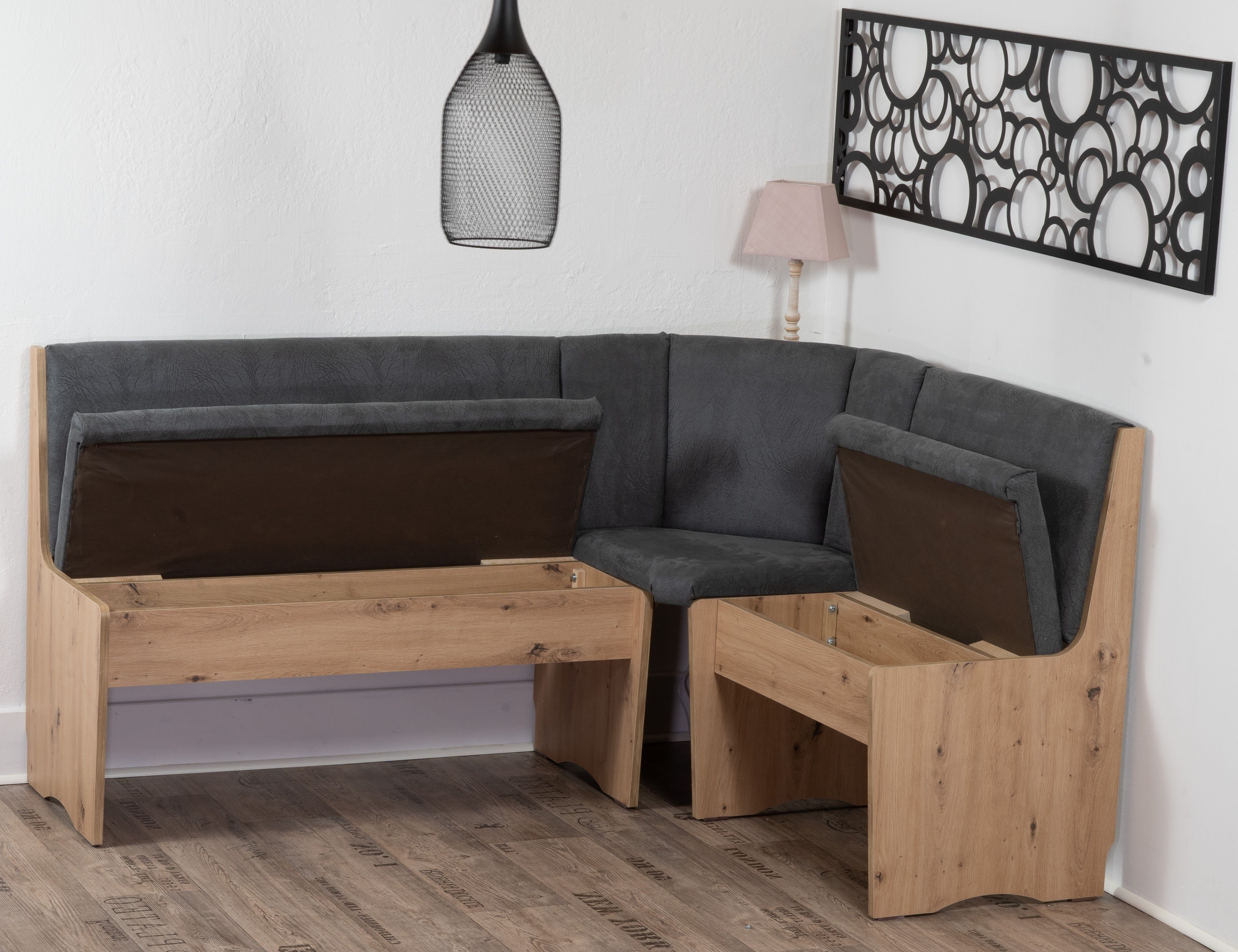 Stolebaenk Eckbankgruppe Duisburg Artisan Titanic Duisburg PE/MA, (Eckbankset, 1 x Eckbank, 1 x Tisch, 2 x Stuhl)