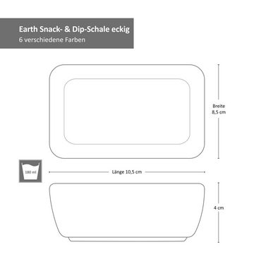 MamboCat Servierschale 6er Set Snack- & Dip-Schale eckig 10,5x8,4cm Earth - 24301896, Steingut