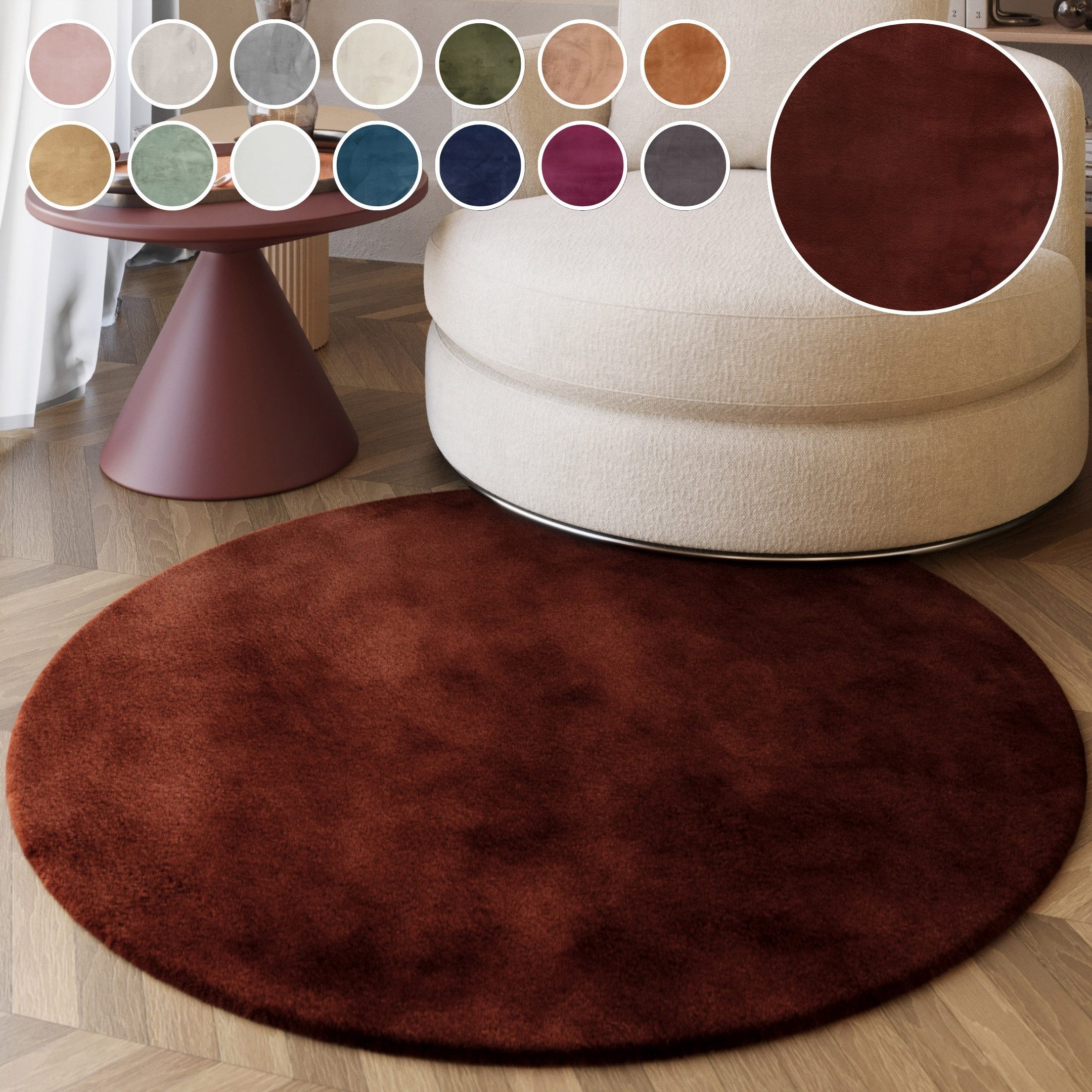 Esprit Hochflor-Teppich »Alice ESP-4377 Kunstfell«, rund, 25 mm Höhe, Kanin günstig online kaufen