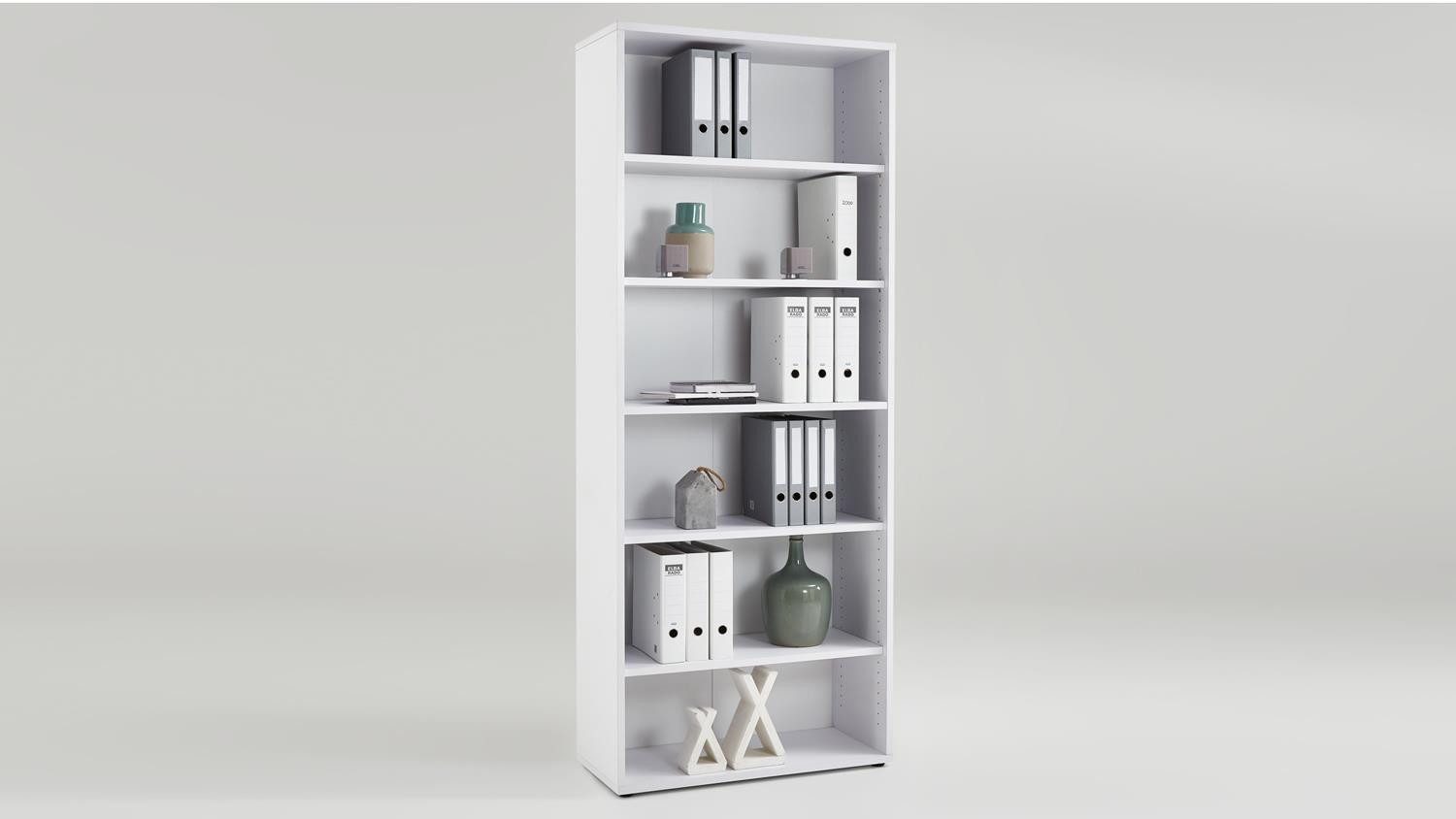 FMD Möbel Aktenschrank Schrank Calvia Büroschrank weiß dekor abschließbar Türen abschließbar