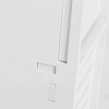 BAYLI Regal Badezimmerschrank schmal - 3-in-1 Hochschrank Weiß mit 1 Papierhalter