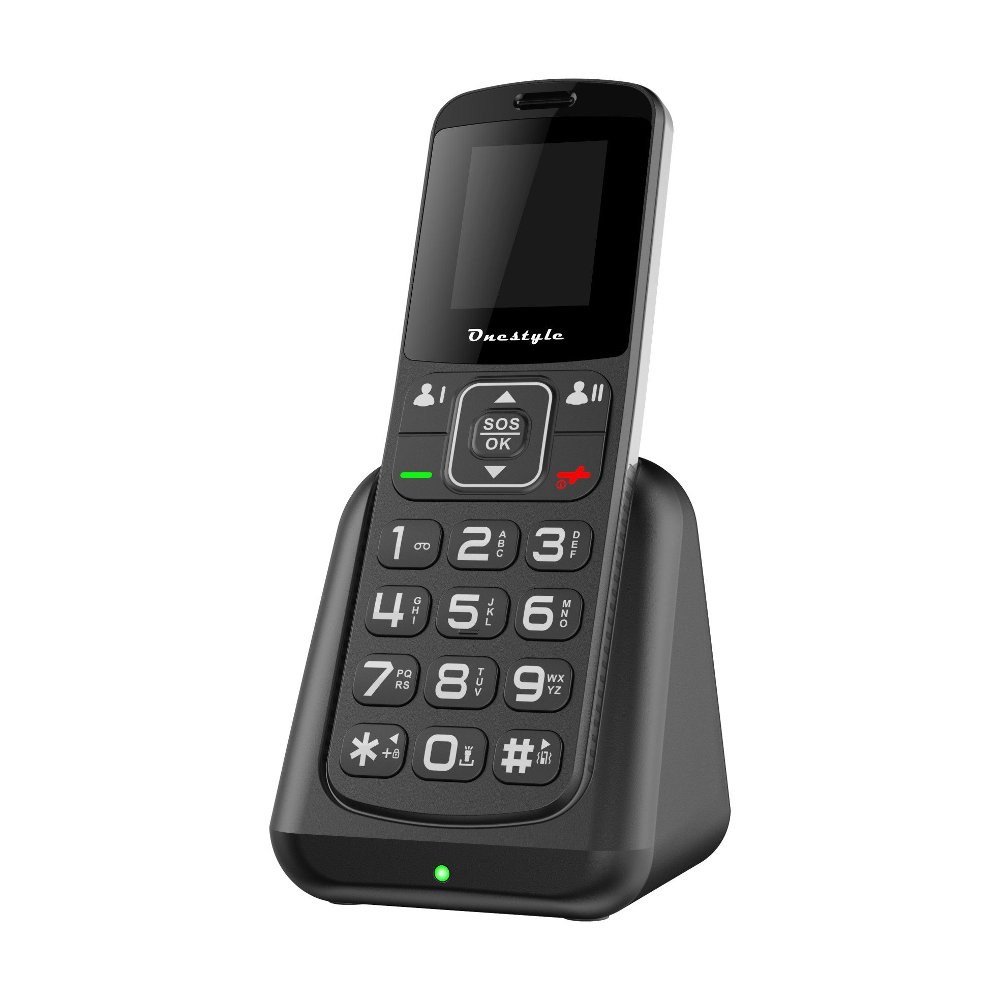 Onestyle Silver II Seniorenhandy mit Ladeschale, DUAL-SIM, großen Tasten Seniorenhandy