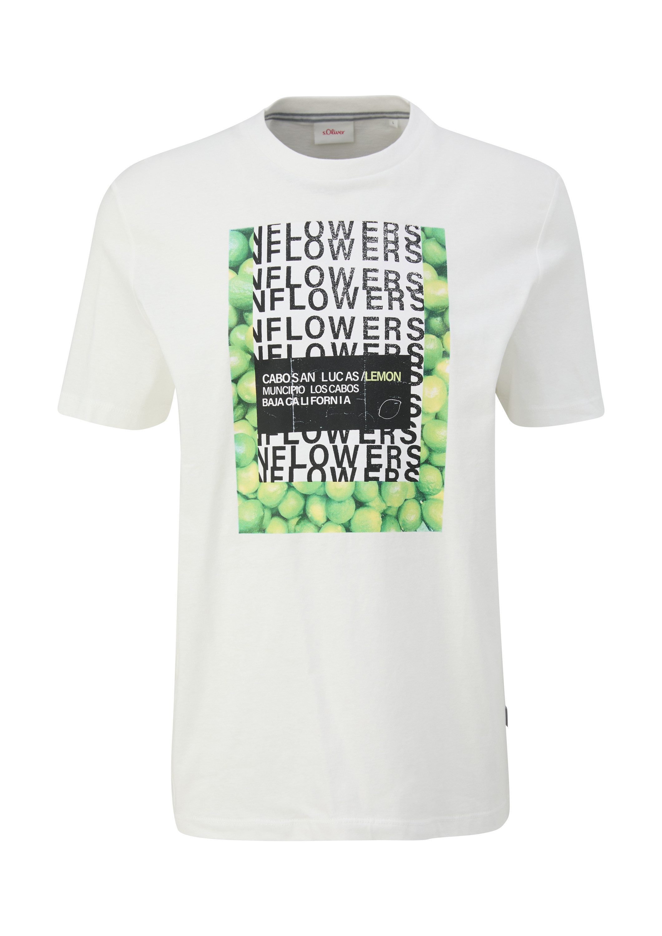 s.Oliver Kurzarmshirt T-Shirt Baumwoll-T-Shirt mit Crew Neck und Frontprint günstig online kaufen