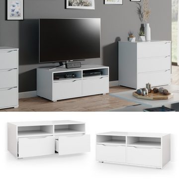 Vicco Lowboard Fernsehschrank TV-Schrank RUBEN 100cm Weiß