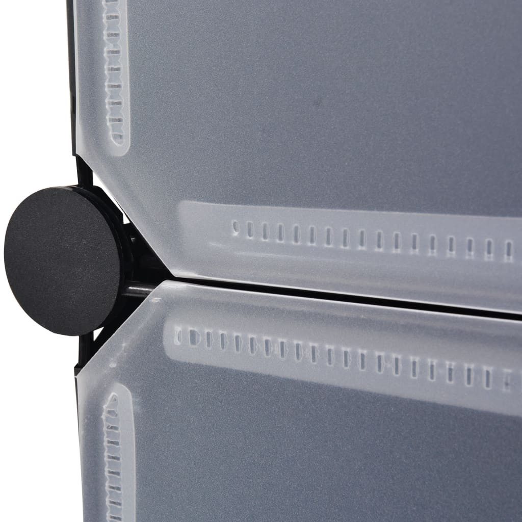 vidaXL Schuhregal Schuh-Organizer Zusammenklappbar mit 10 Fächern Schwarz, 1-tlg.