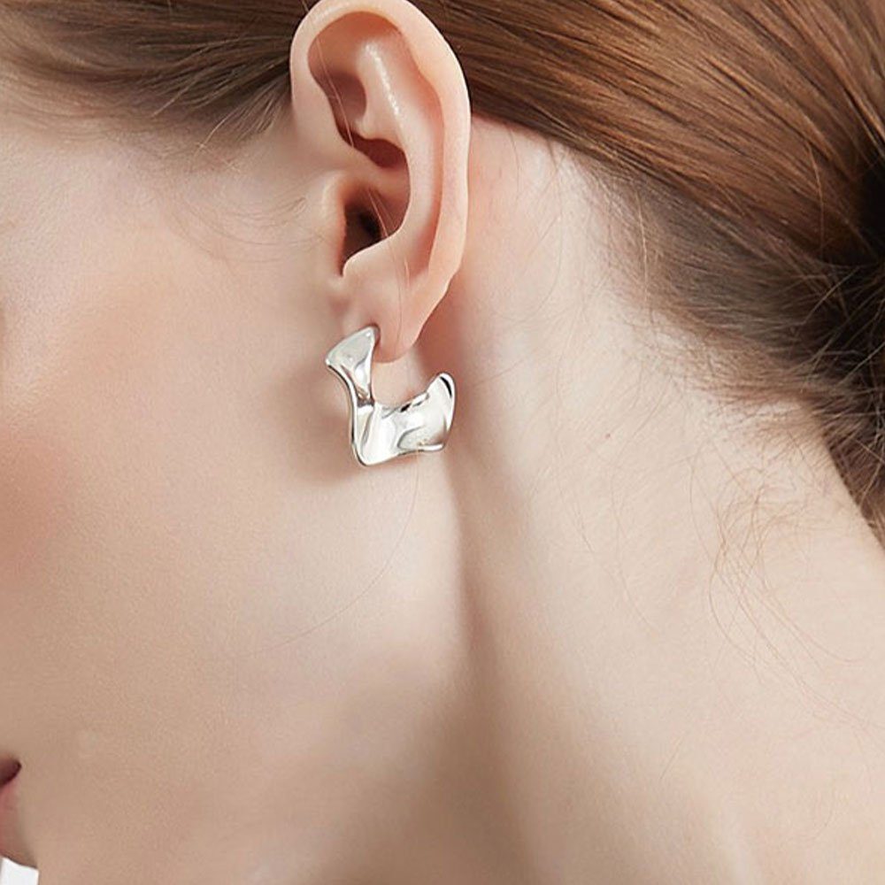 AUzzO~ Paar Paar Silber Damenschmuck Ohrstecker Ohrhänger unregelmäßig für Ohrringe Damen Vintage