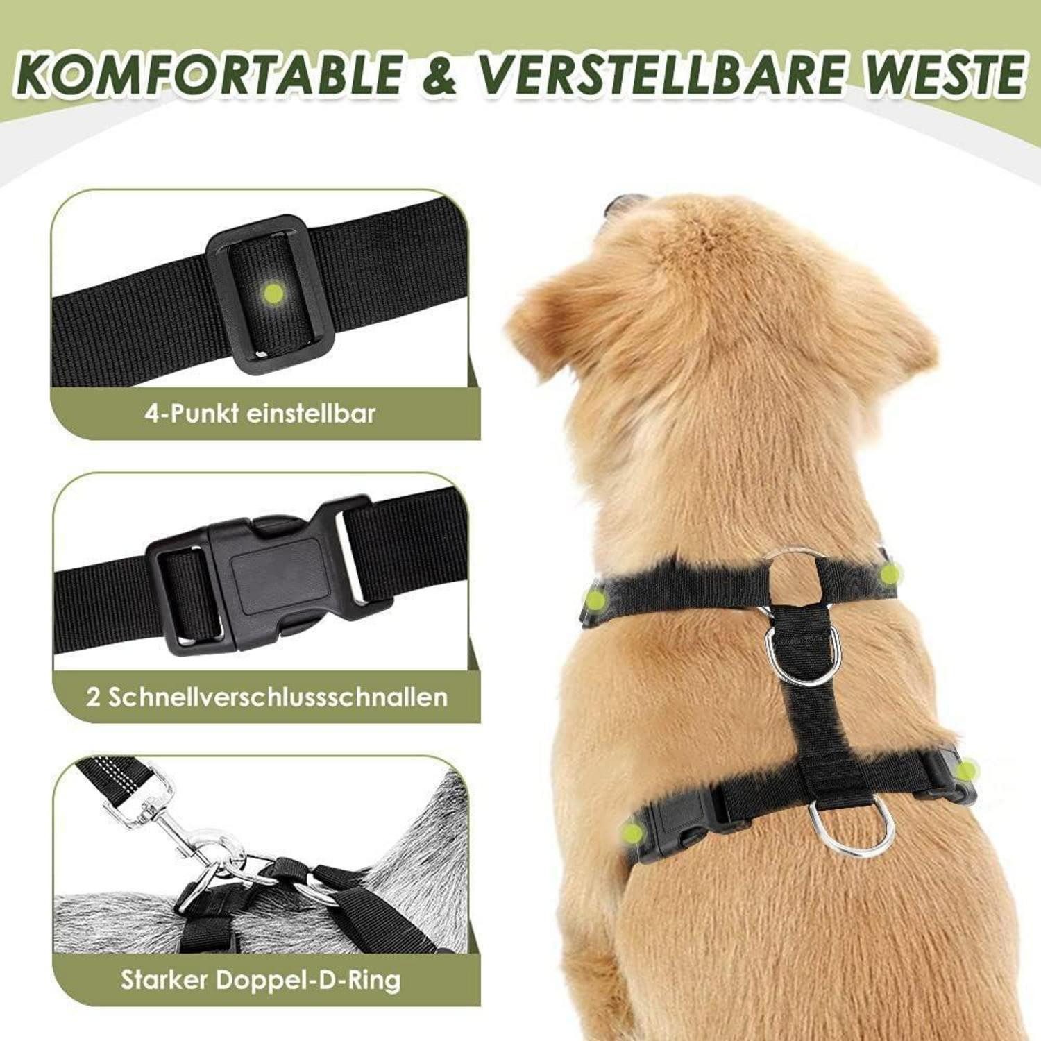 LuxusKollektion Autohundegeschirr Hundegeschirr Sicherheitsgurt Auto Karabinerhaken XS Rot
