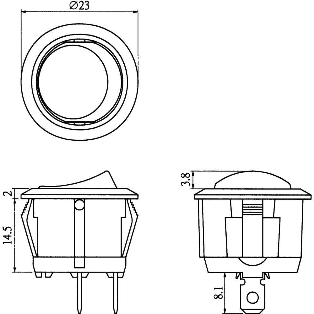 Thumbnail - TRU COMPONENTS Schalter Wippenschalter 1polig 250 V/AC 6 A