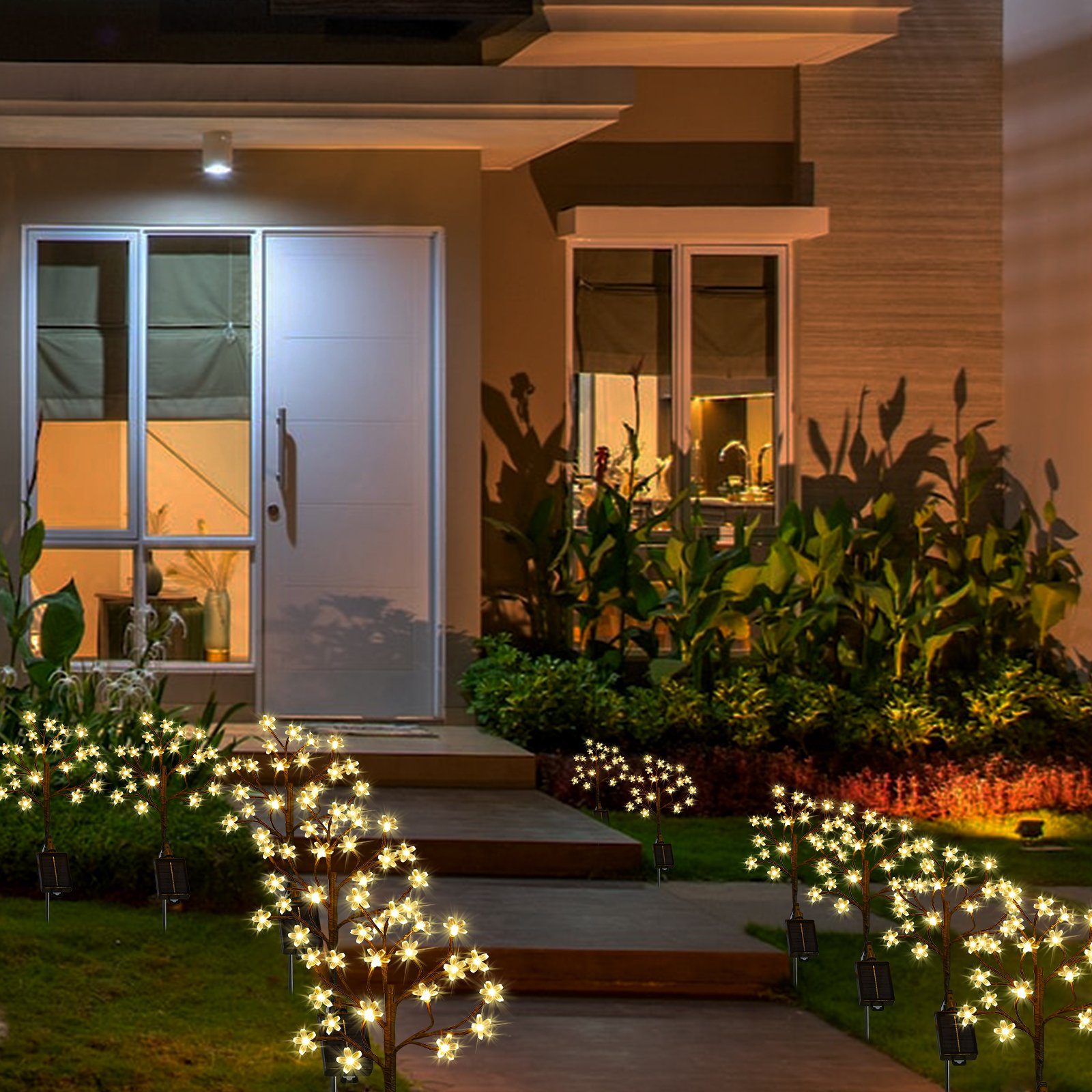 Sunicol LED Außendekoration Gärten, Fernbedienung, Lichter von mit Perfekt IP65 Rasenflächen Modi, Gartenleuchte die Warmweiß Solar 8 Wasserdicht, Parks, Höfen, für Garten