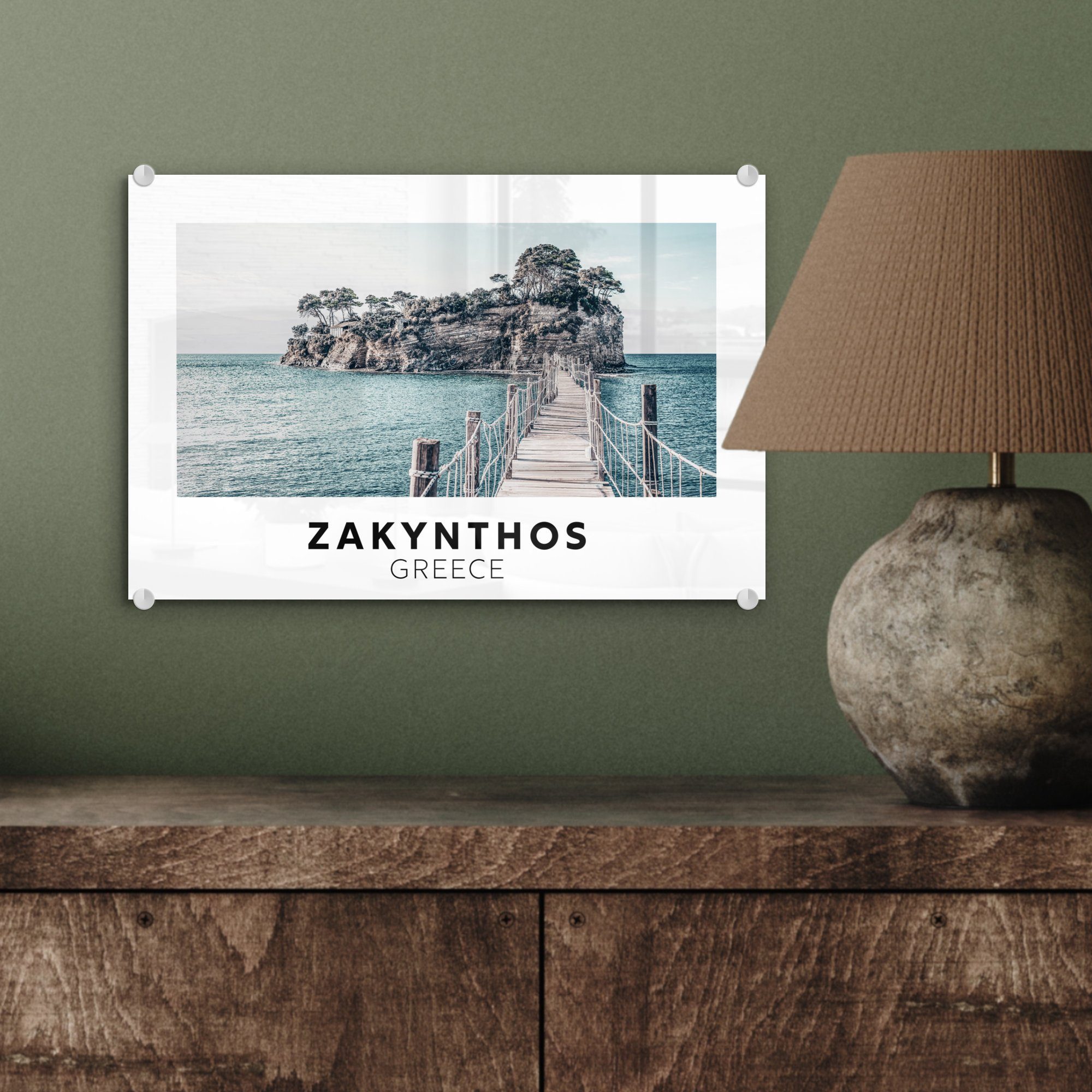 MuchoWow Acrylglasbild Zakynthos - Griechenland Glas (1 Meer, auf Glasbilder - Bilder Foto Glas - St), Wandbild Wanddekoration auf - 