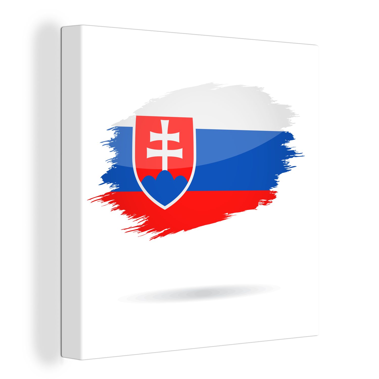 OneMillionCanvasses® Leinwandbild Illustration der Flagge der Slowakei, (1 St), Leinwand Bilder für Wohnzimmer Schlafzimmer