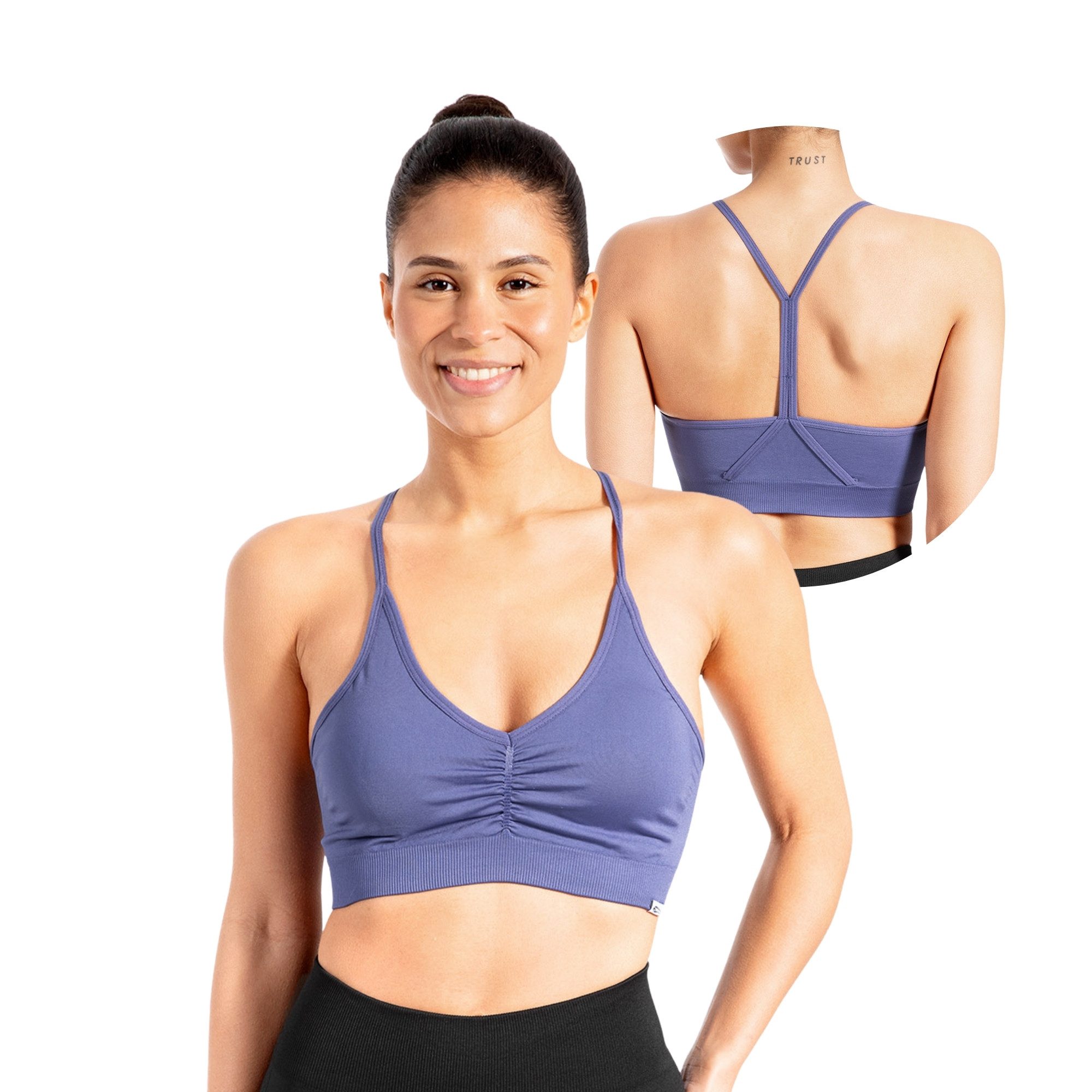 Smilodox Sport-BH Solid Scrunch, Ohne Bügel BH, Shaped Fit Yoga Bra, V-Auss günstig online kaufen