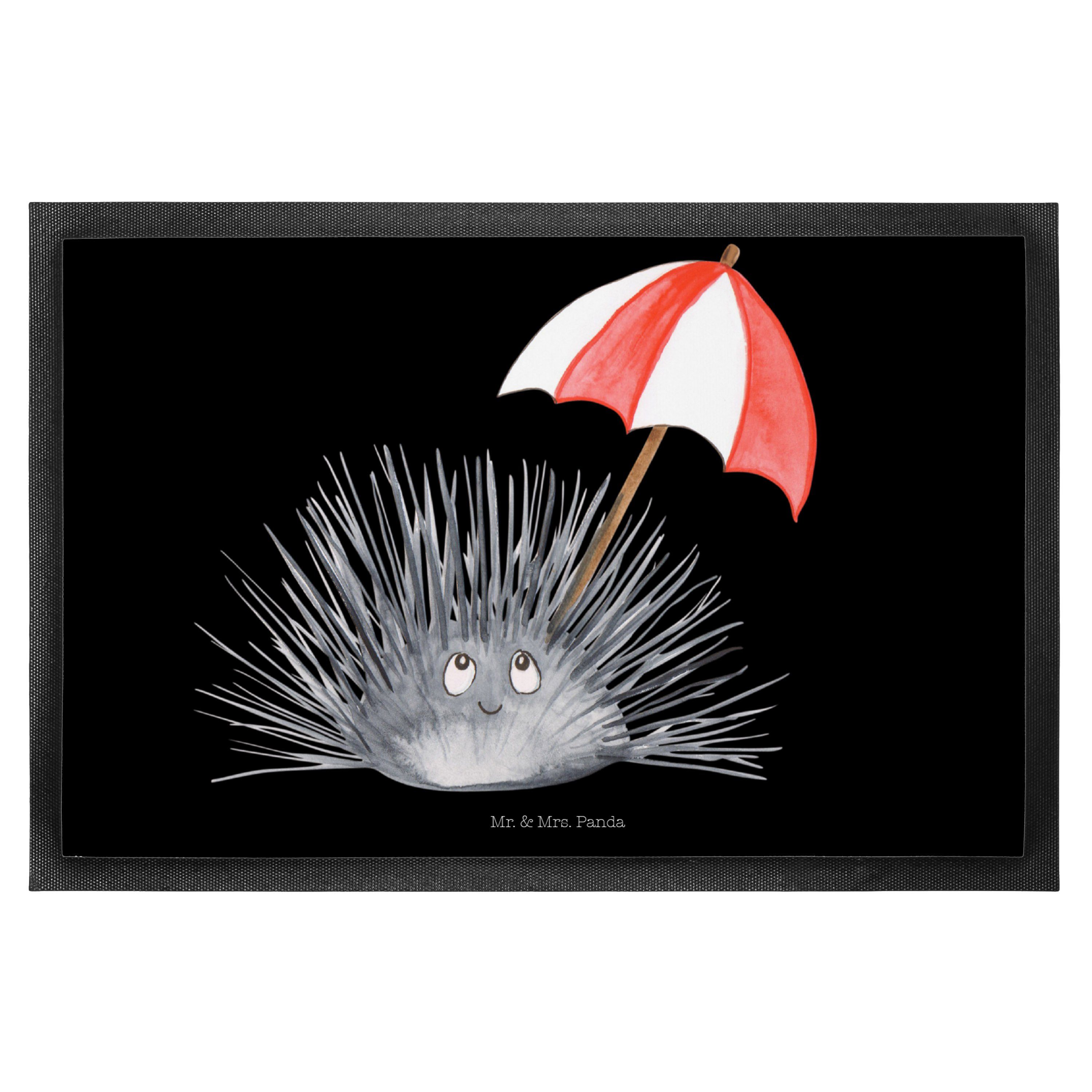 Mr. & Mrs. Panda Fußmatte Seeigel, Fussmatte 60 x 90 cm, Schwarz, Schmutzmatte, Lebe, Achtsamke, rechteckig, Höhe: 60 mm, Leben Abtretmatte Bodenvorleger