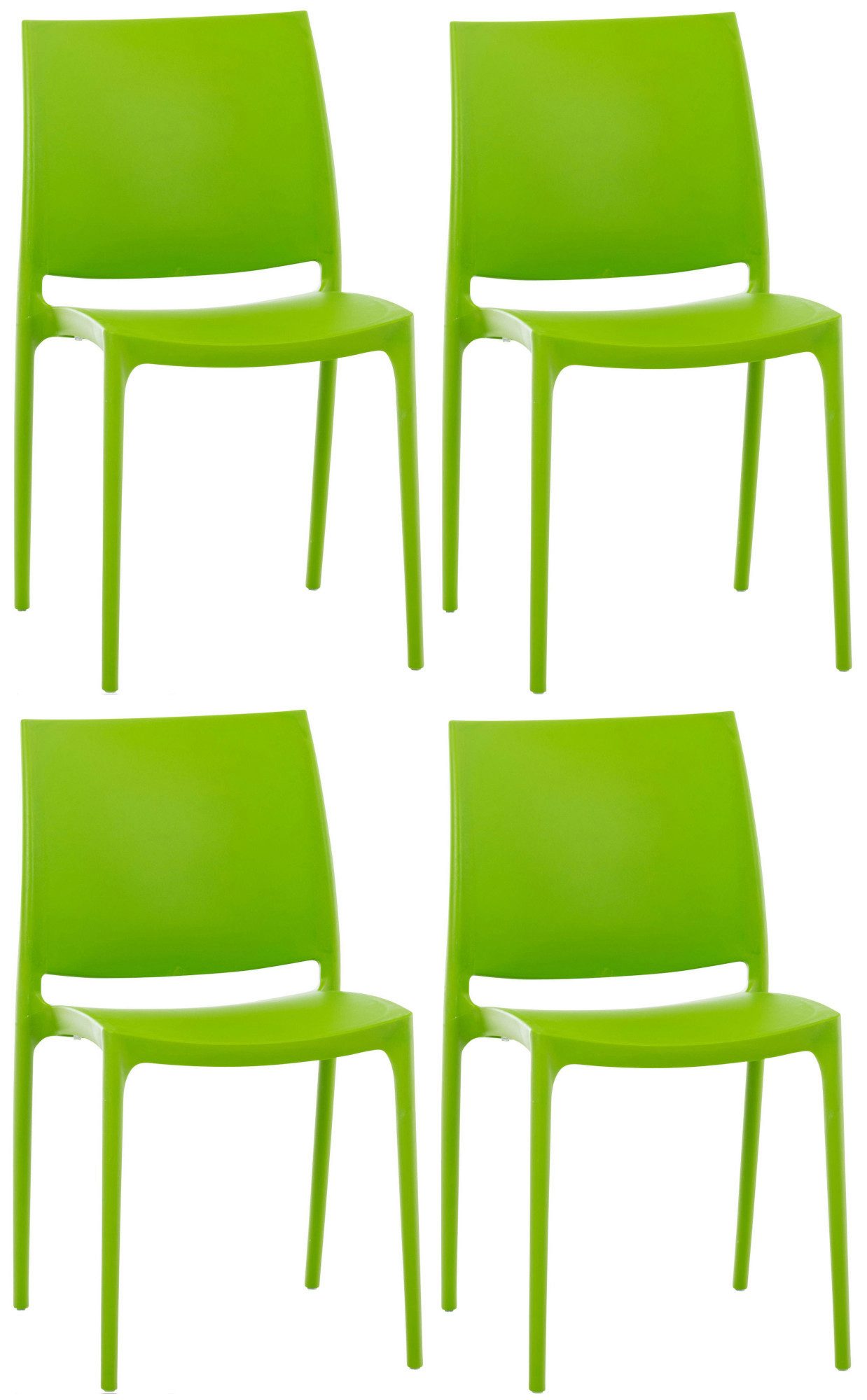 CLP Gartenstuhl Maya (4er Set, 4 St), Outdoor, Kunststoff, stapelbar