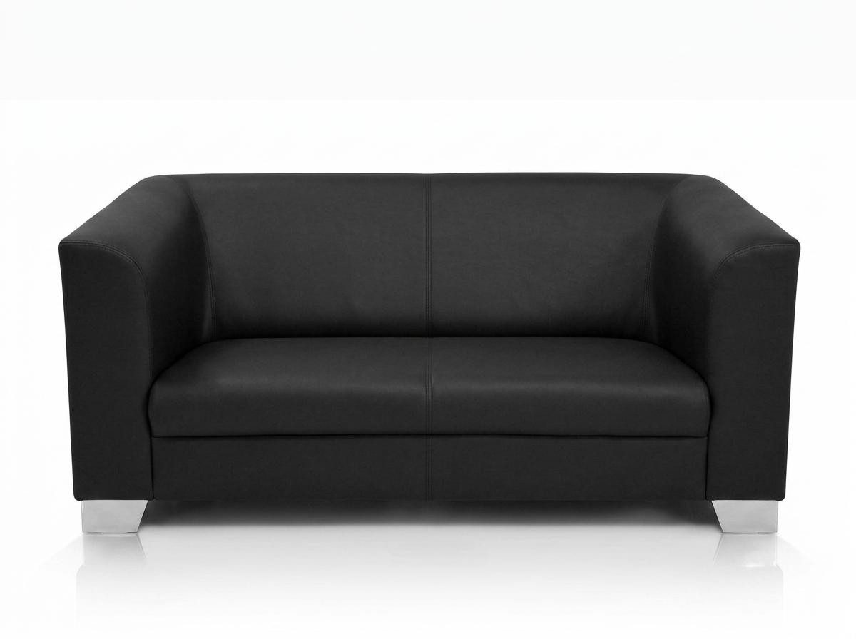 JVmoebel Polstergarnitur Schwarzes Wohnzimmer-Set: 3+2+1-Sitzer Ledersofas und Sessel, (3-tlg), Made in Europa