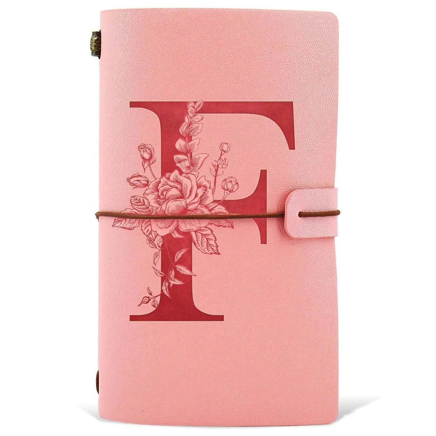 LuxusKollektion Tagebuch Tagebuch Nachfüllbar Rosa 20x12cm in Lederoptik