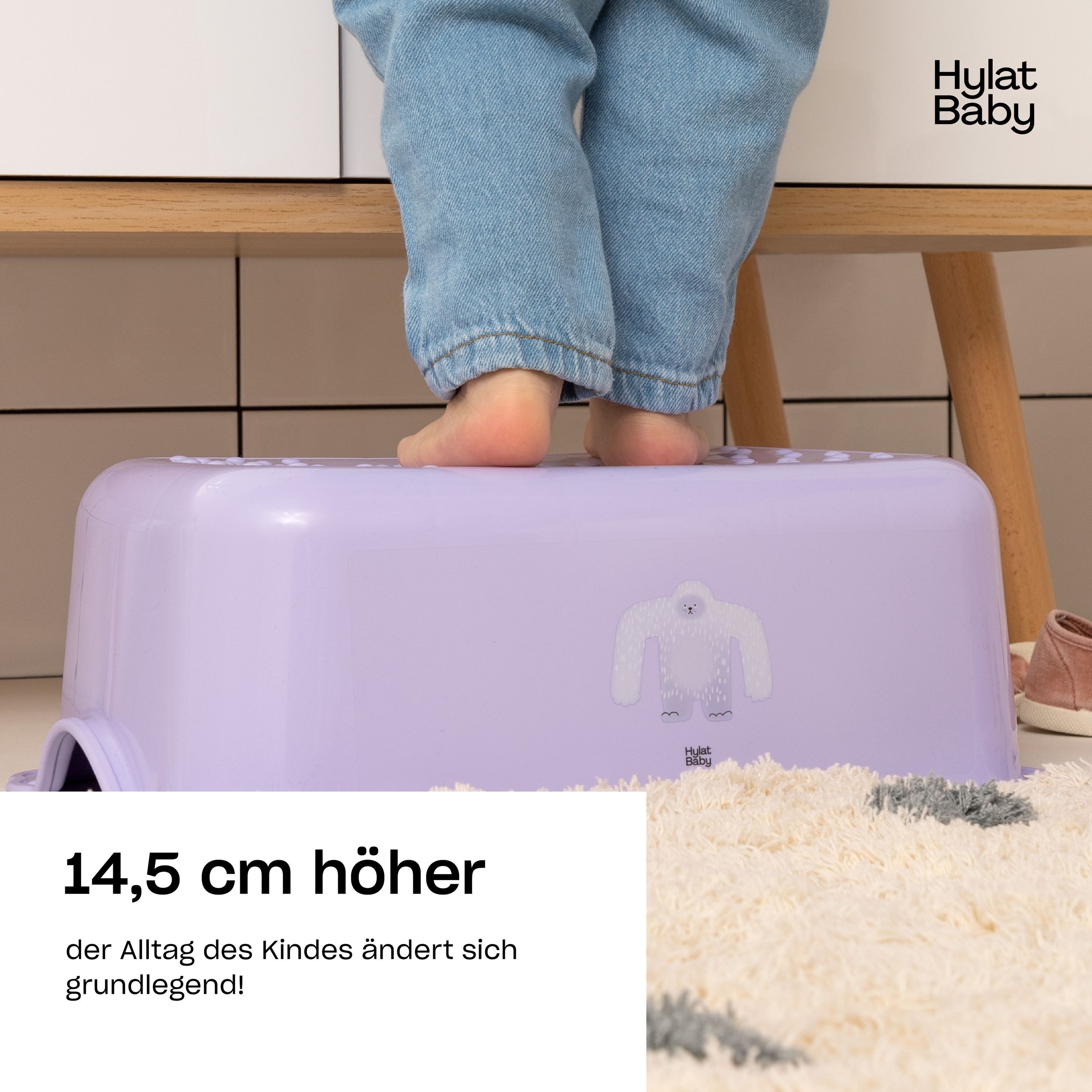 Hylat Baby Fußstütze Tritthocker Kinder - stabil, leicht - TÜV Rheinland zertifiziert – Bild 2 von 5