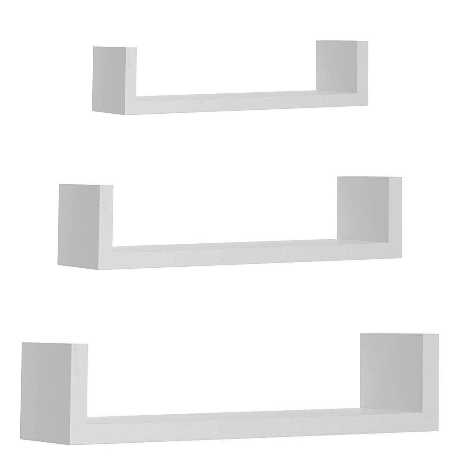 Mojawo Wandregal 3er Set Wandregal Bücherregal Board Schweberegal Weiß MDF günstig online kaufen