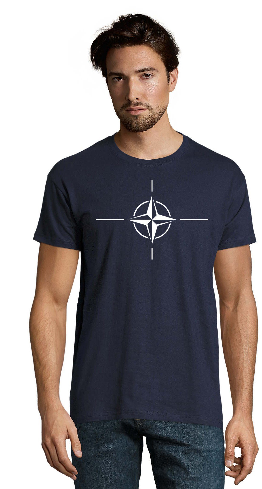 Blondie & Brownie T-Shirt Herren Nato Bündnis USA Army Ukraina Peace Print Navyblau