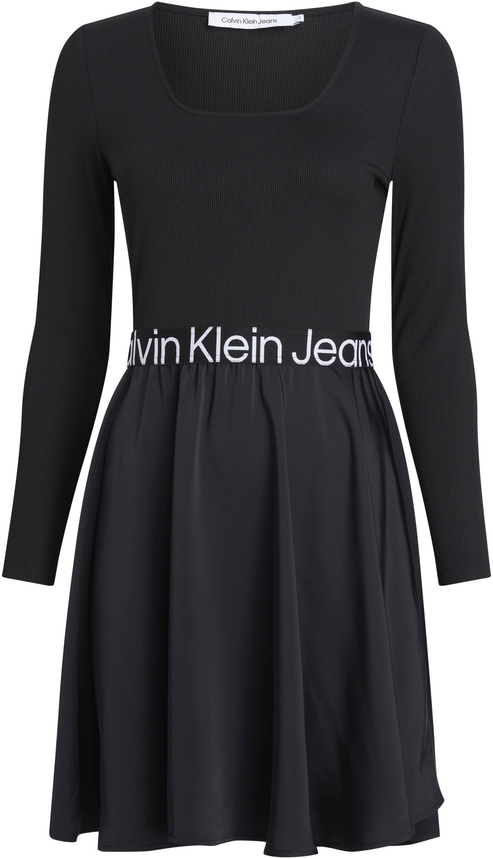 Calvin DRESS Jeans Klein ELASTIC LOGO LS Blusenkleid