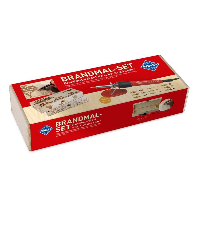 Thumbnail - Pebaro Bastelnaturmaterial Die Pebaro - Brandmal-Set mit 9 Aufsätzen in Holzbox