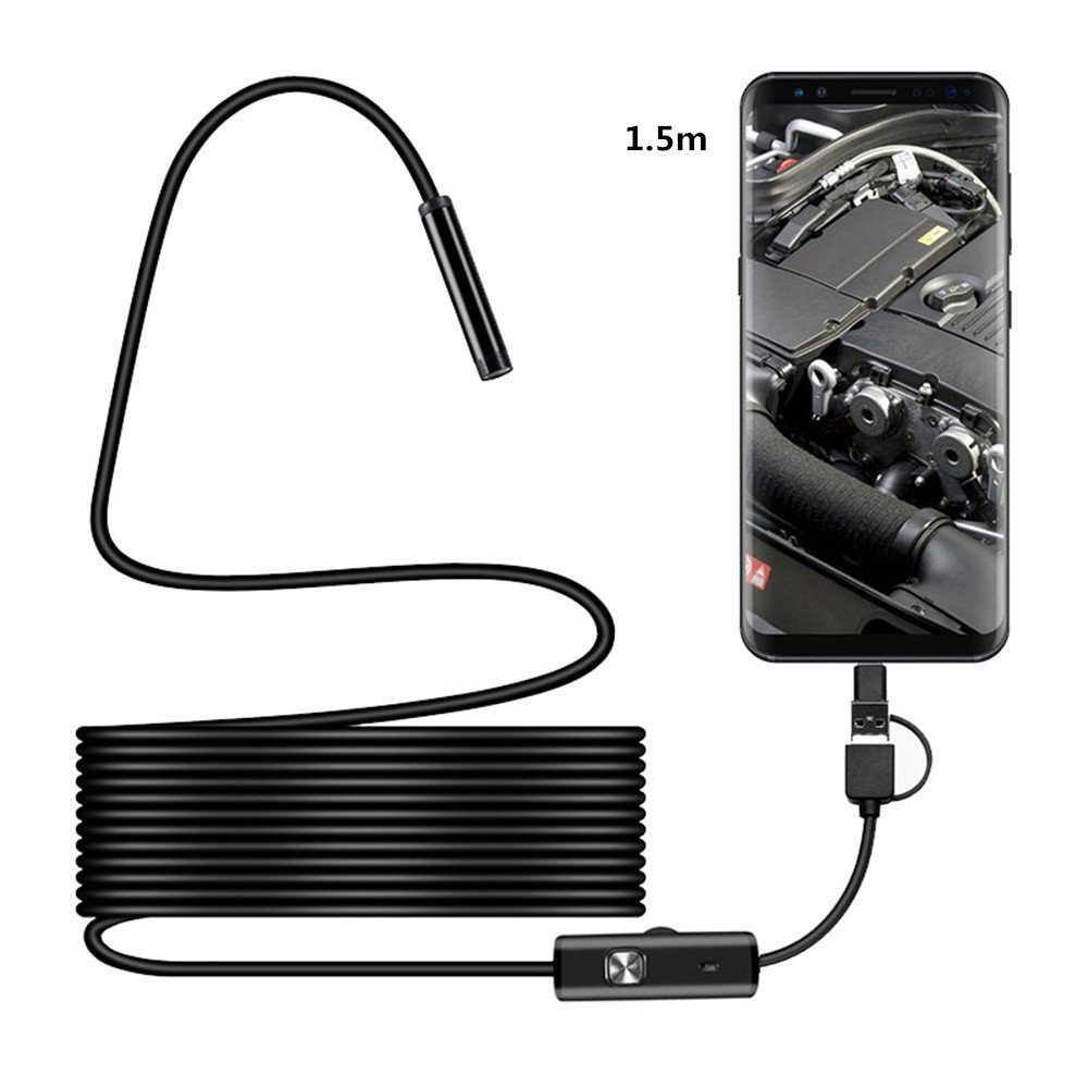 autolock Endoskopkamera mit Licht,8mm für Inspektionskamera 6 Endoskop Endoskop Kamera Licht Android Inspektionskamera Wasserdichtes Kanal (Wi-Fi), LED WLAN Ip68 (HD, Tablet)