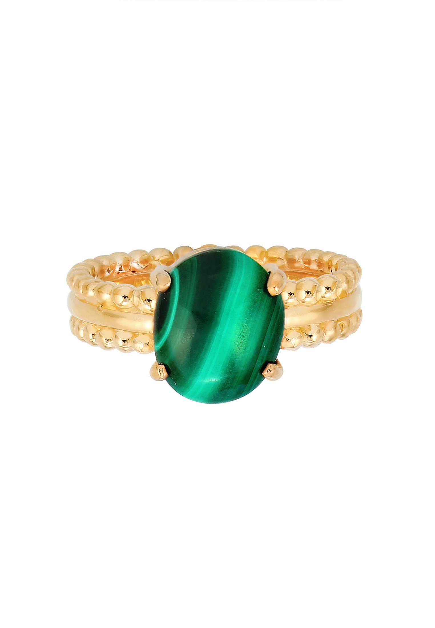 Elli Premium Fingerring Malachit Grün 925 Sterling Silber vergoldet günstig online kaufen