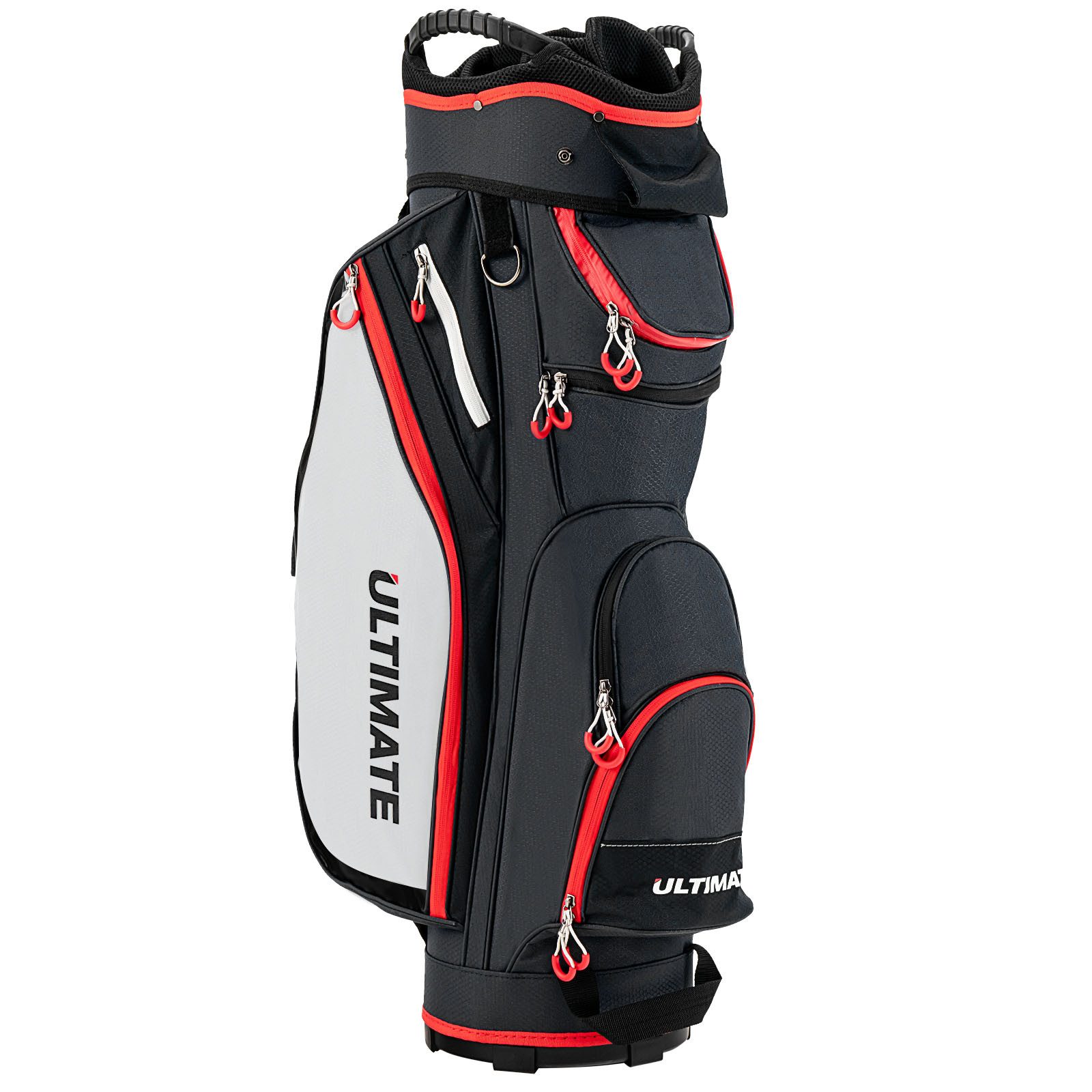 COSTWAY Golftrolley + Golfbag, 1-tlg., mit 8 Taschen & Getränkekühltasche