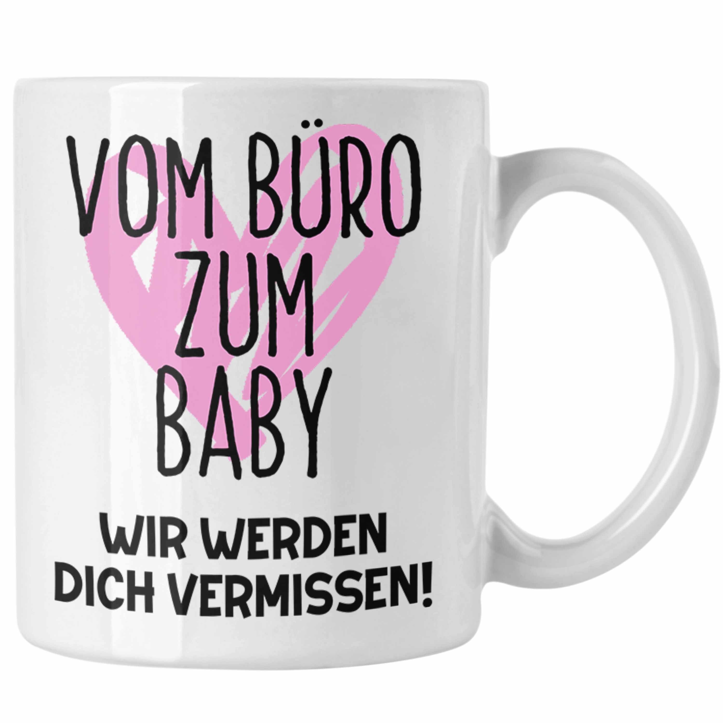 Trendation Tasse Mutterschutz Geschenk Werdende Abschieds Tasse Mama Kollegin Abschied Weiss