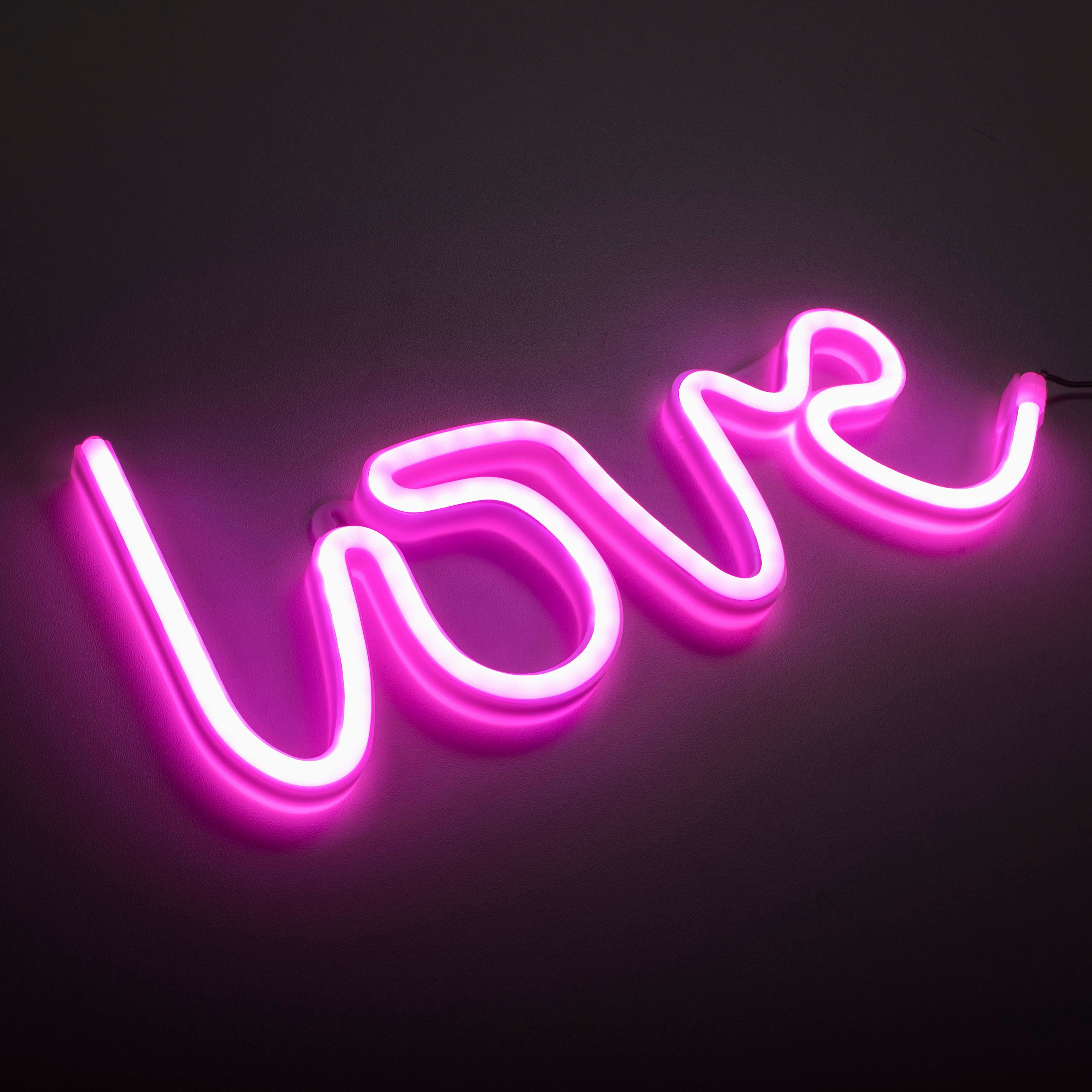JUST LIGHT LED Wandleuchte NEON-LOVE, LED fest integriert, Warmweiß