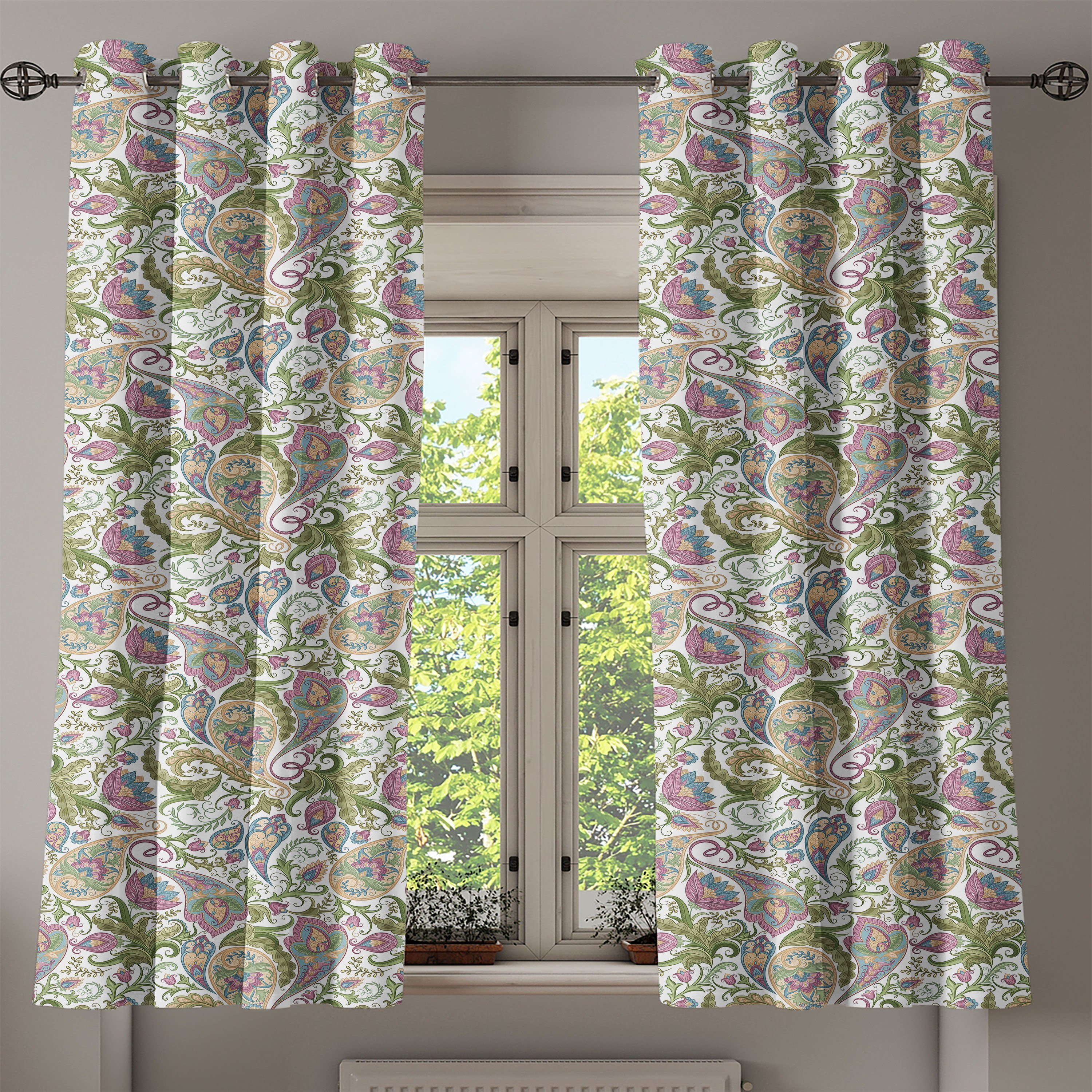 Gardine Dekorative Pickles für Verziert Persian 2-Panel-Fenstervorhänge Abakuhaus, Wohnzimmer, Schlafzimmer Jahrgang