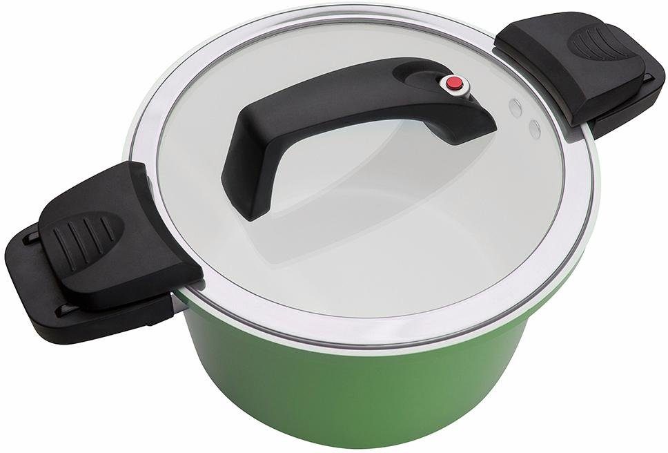 GSW Dampfgartopf Ceramica green, Aluminium (1-tlg), Dampfkochtopf, mehrfache Ceramic-Versielgung, Induktion