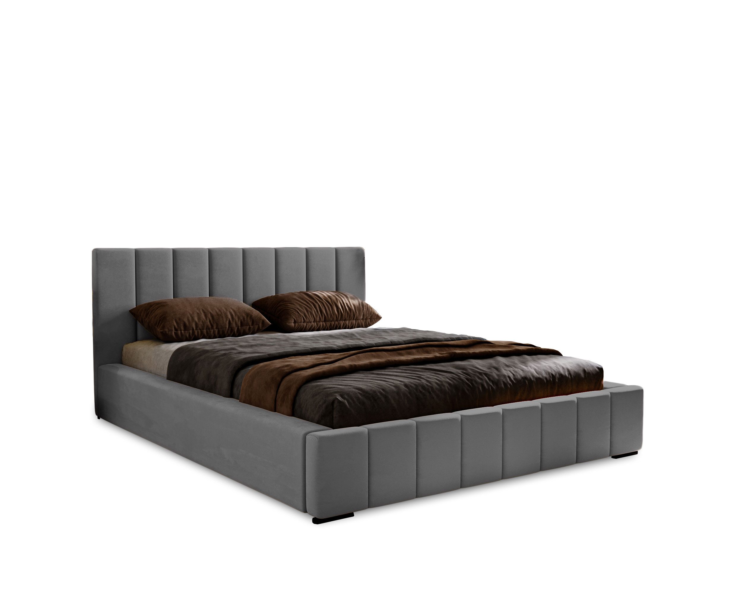MARPUR Polsterbett NERO (Polsterbett mit Bettkasten und Kopfteil, Lattenrost, Füße, Anleitung)