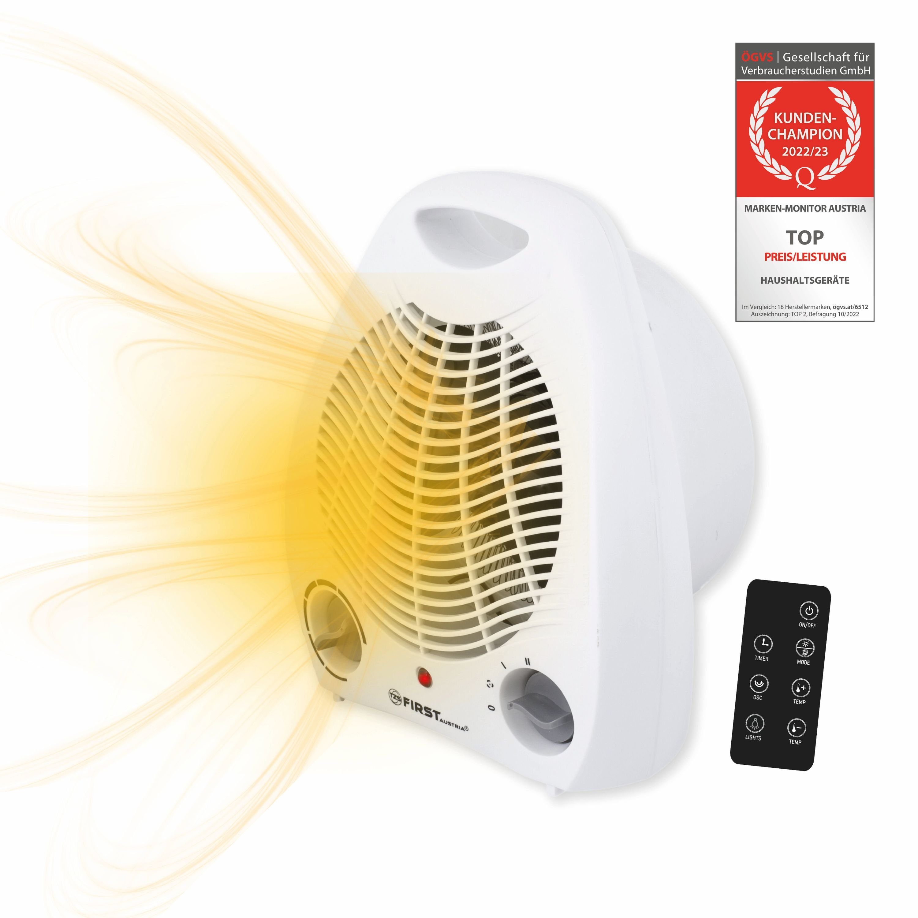 TZS FIRST AUSTRIA Heizstrahler Heizlüfter, 2 Heizleistungsstufe, 1000W-2000 günstig online kaufen