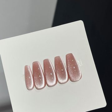 JOHNRAMBO Kunstfingernägel Rosa glänzend Künstliche Nails Handgefertigte Fingernägel