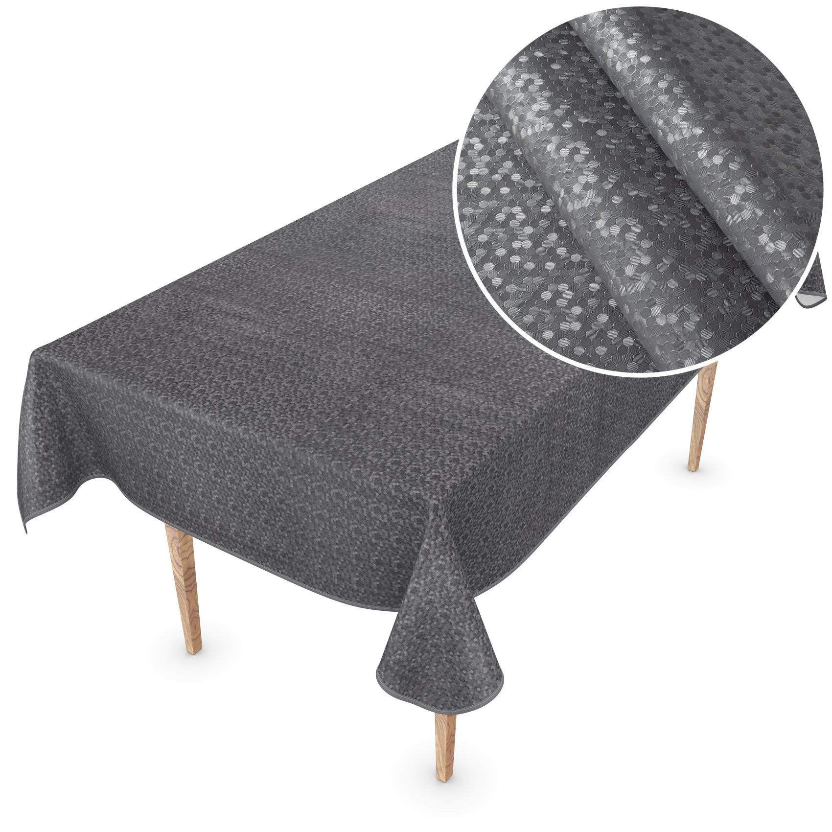 ANRO Tischdecke Wachstuchtischdecke Premium Gartentischdecke (Einzelstück 1-tlg), Geprägt Damast 155x110cm wasserabweisend