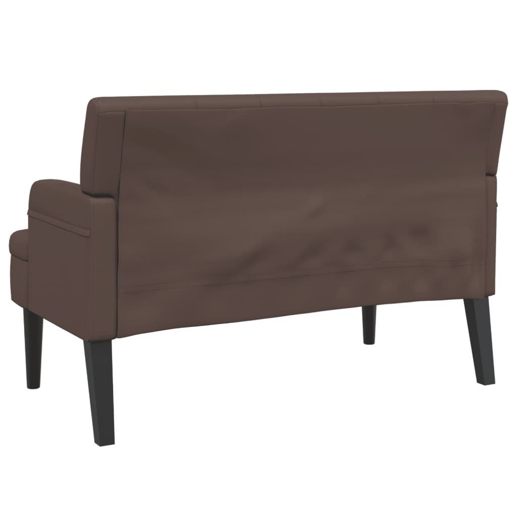 vidaXL Sitzbank Sitzbank mit Braun 112x65,5x75 | Rückenlehne cm Braun Braun Kunstleder