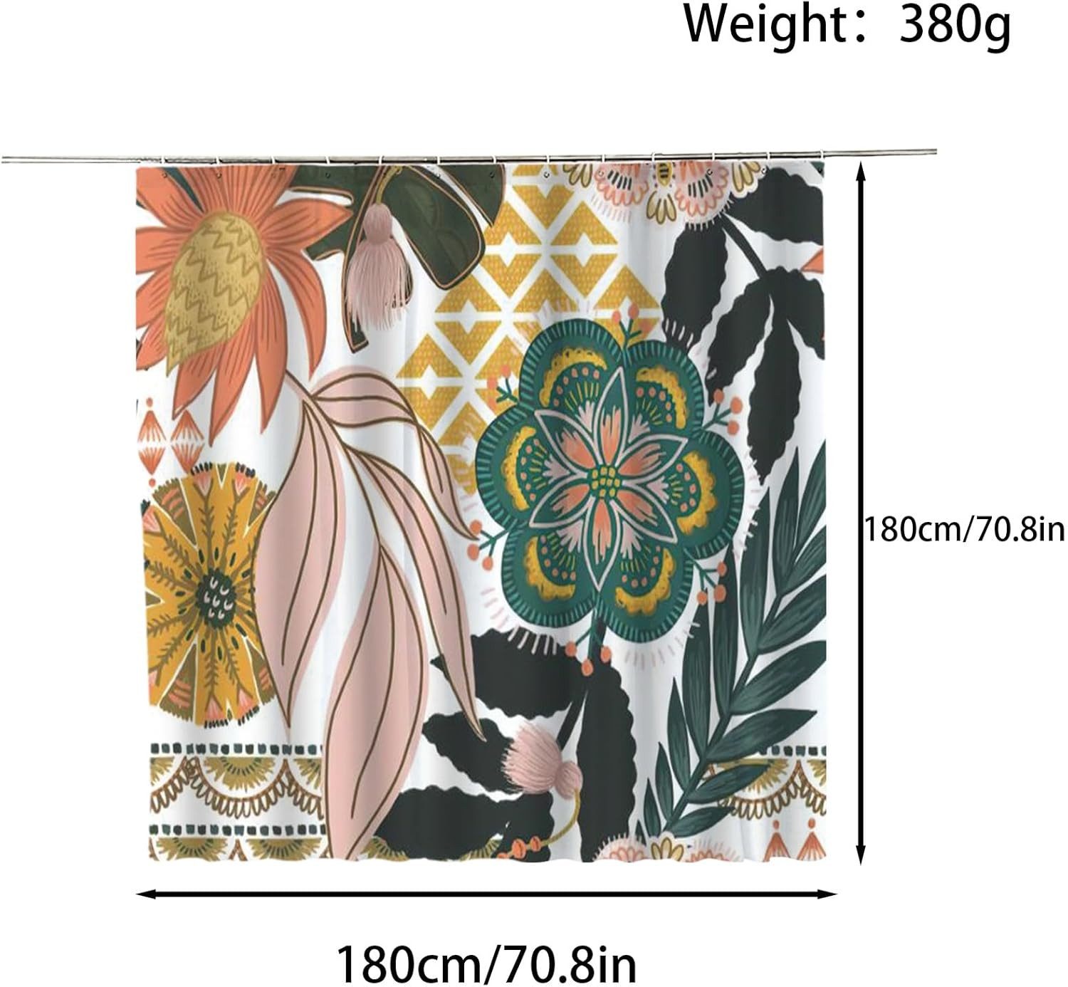 Coonoor Duschvorhang Boho 180x180cm,Wasserdicht Polyester Stoff günstig online kaufen
