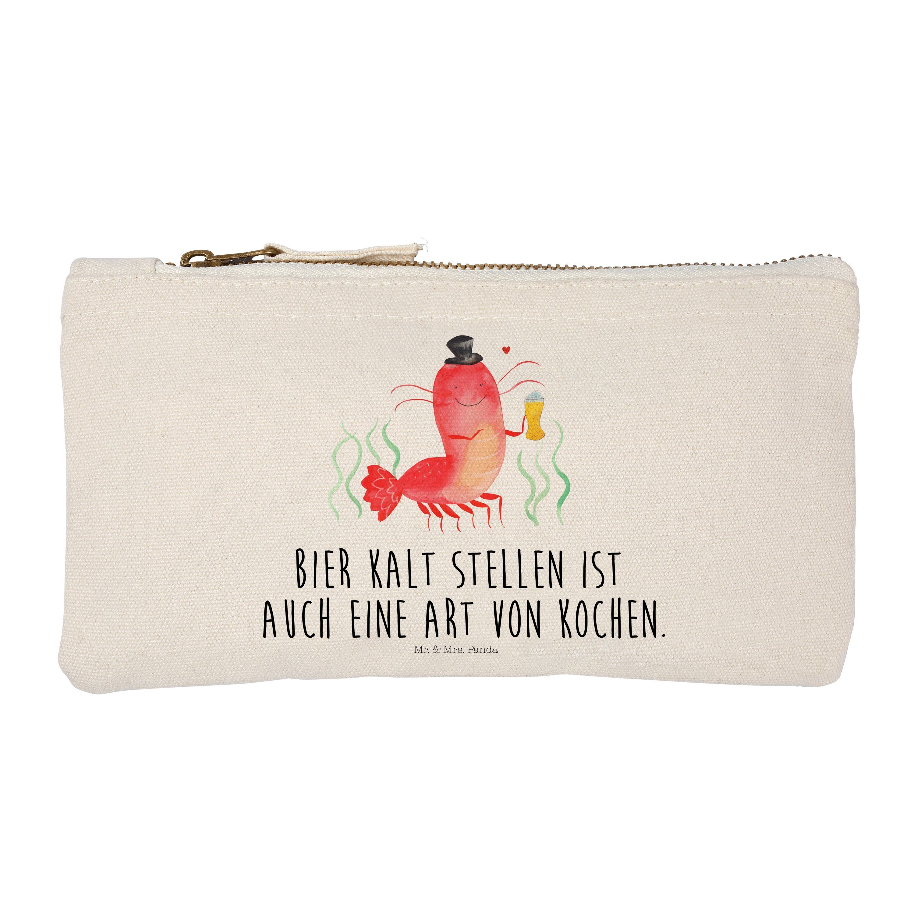 Mr. & Mrs. Panda Kosmetiktasche Hummer mit Weizen - Weiß - Geschenk, Stiftemäppchen, Meer, Meerestier (1-tlg) | Canvas-Taschen