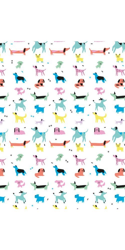 décopatch Motivpapier fluorezierend Hunde, 3 Stück 40 cm x 30 cm