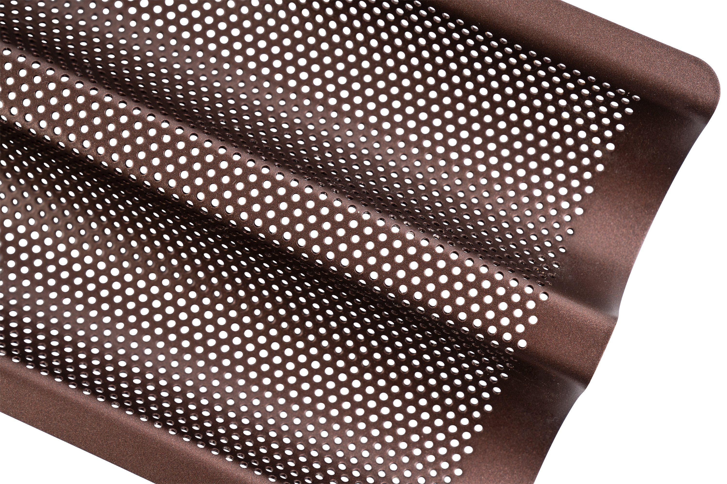 Sallys Baguetteblech Antihaft, Spülmaschinengeeignet, für 2 Baguettes, Abgekupfert