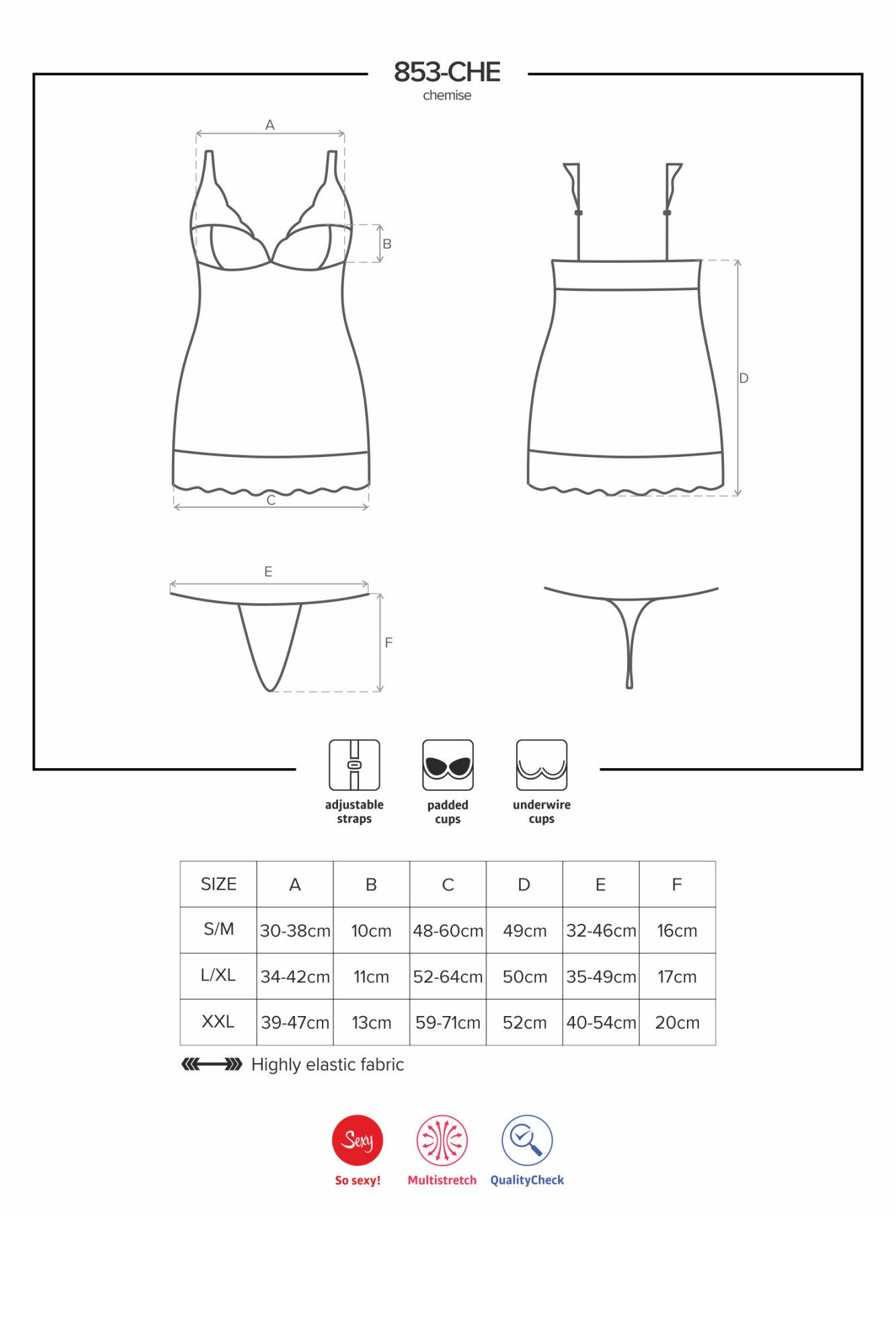 Obsessive Minikleid Frauen Dessous Negligee Minikleid in Rot mit String Bügel-Cups und flo